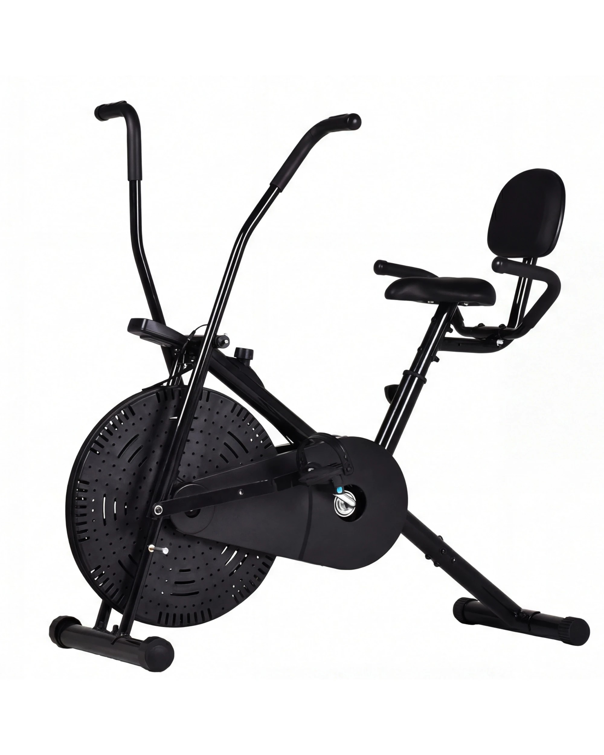 3 Advwin Air Exercise Bike Fan Resistance Upright Cycle with Heart Rate, Seat with Backrest - Black, 3 of 7