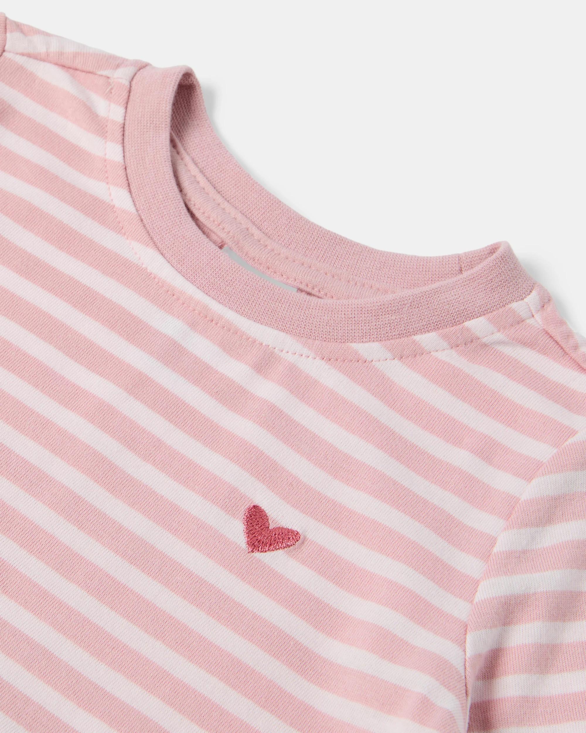 5 Cotton Long Sleeve Peplum T-shirt and Leggings Set Stripe, 5 of 6