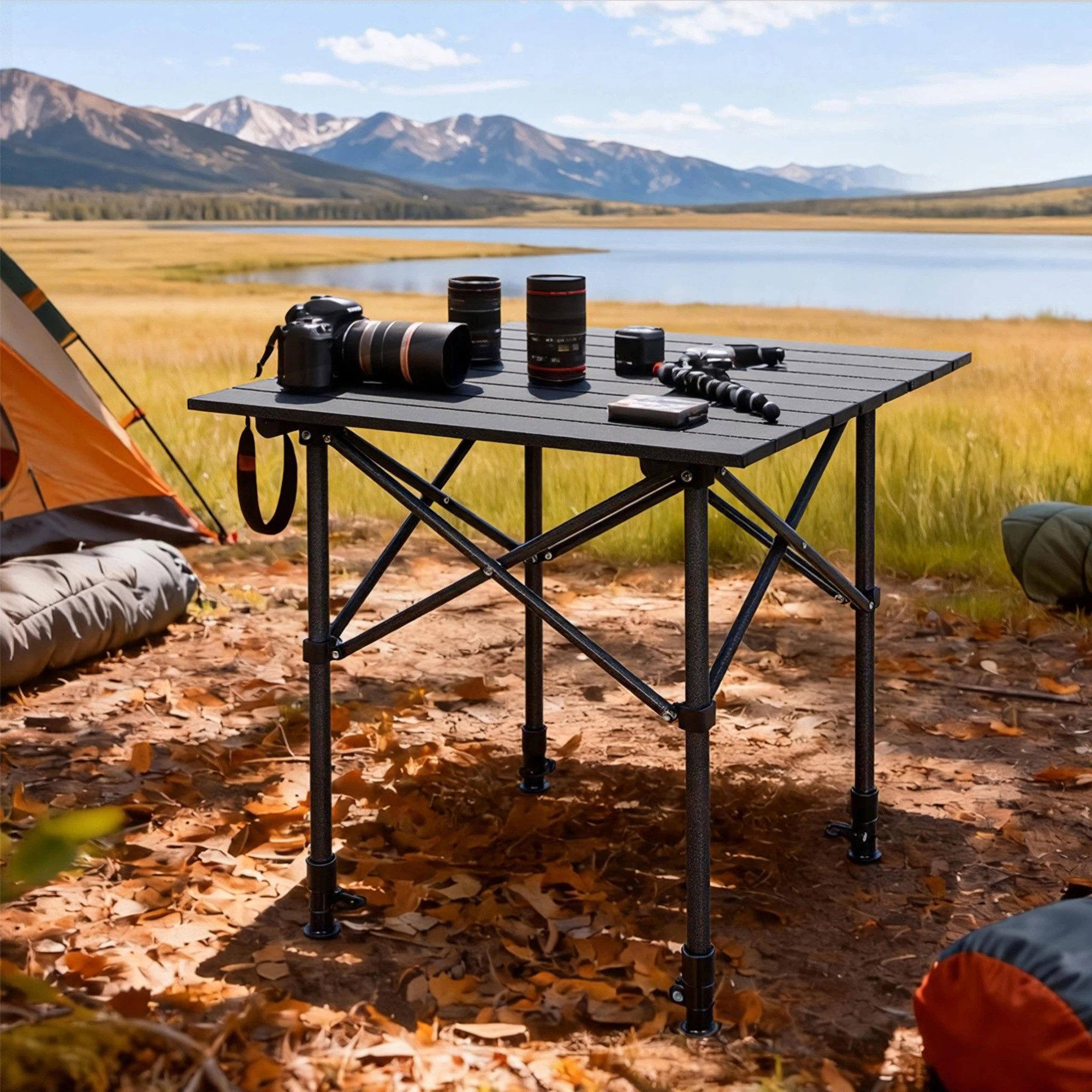 8 Levede Camping Table Folding Aluminum Portable Picnic Foldable BBQ Desk 52cm, 8 of 9
