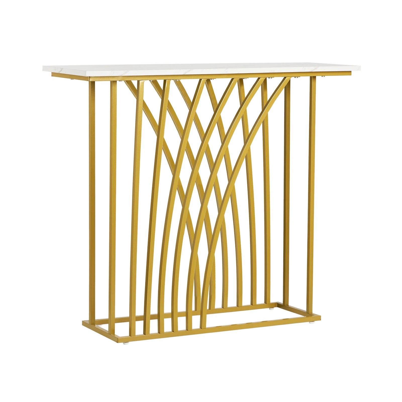 1 Oikiture Console Table Hallway Entry Desk - Gold, 1 of 9