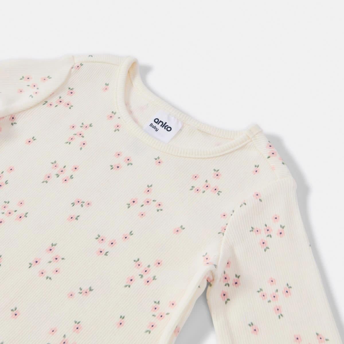 8 3 Pack Long Sleeve Ribbed T-shirt DITSY FLORAL, 8 of 8