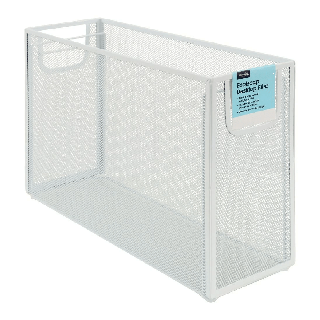 1 J.Burrows Mesh Foolscap Suspension File Holder White, 1 of 3