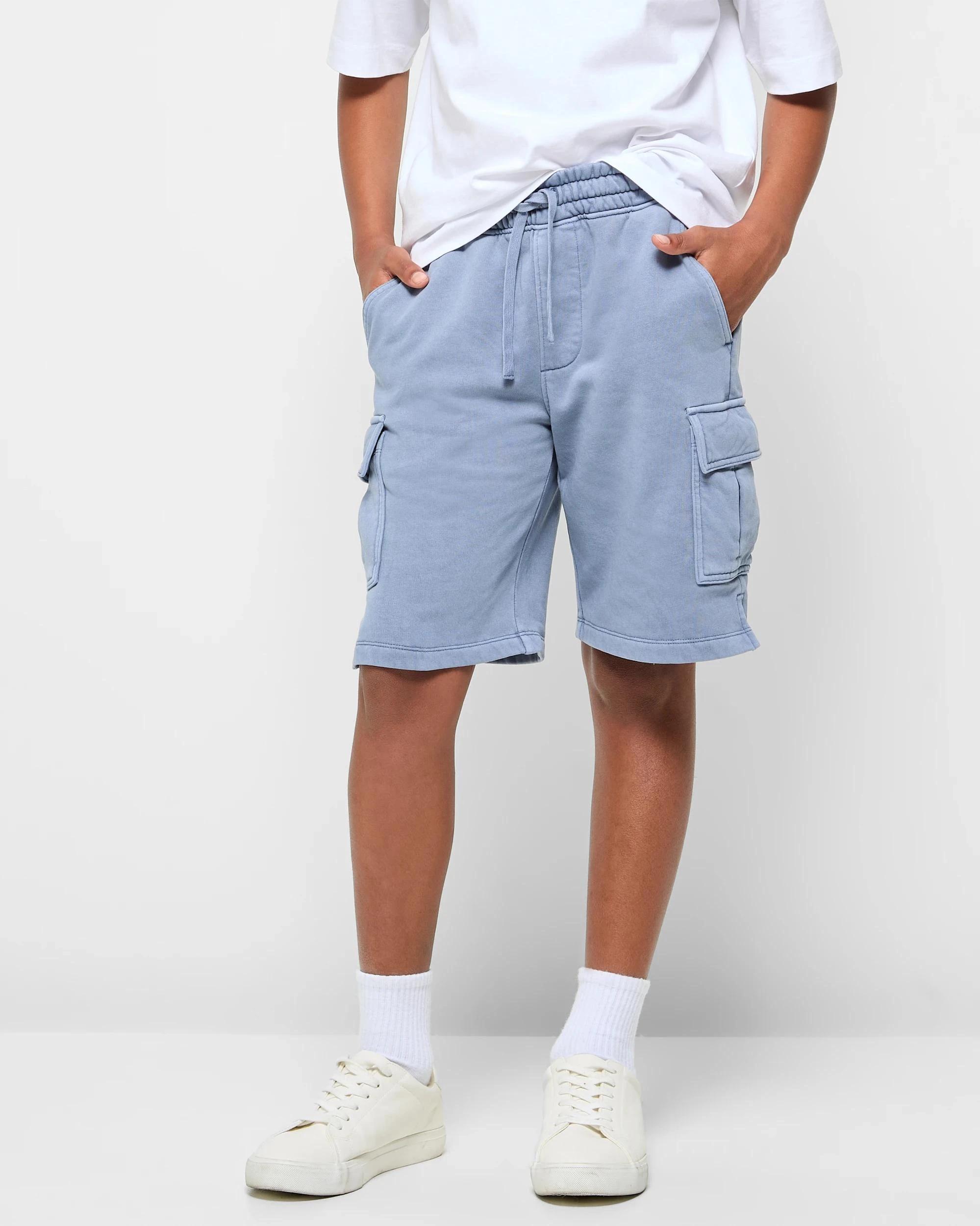 1 Target Washed Fleece Shorts BLUE, 1 of 5