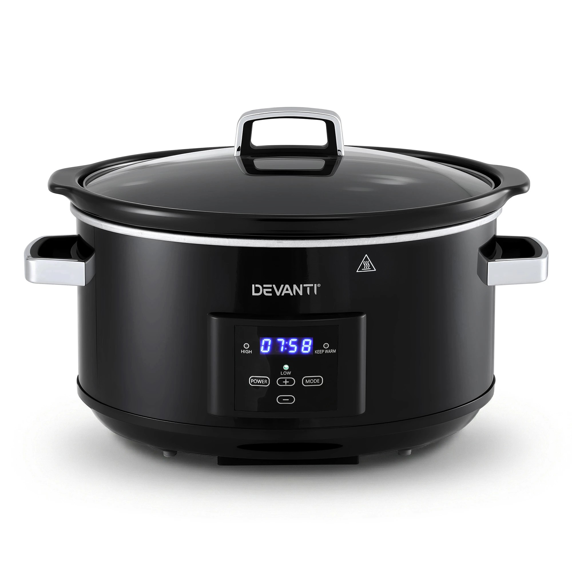 2 Devanti 8L Slow Cooker Electric Multi Cooker with 3 Heat Settings and Keep Warm - Black, 2 of 9