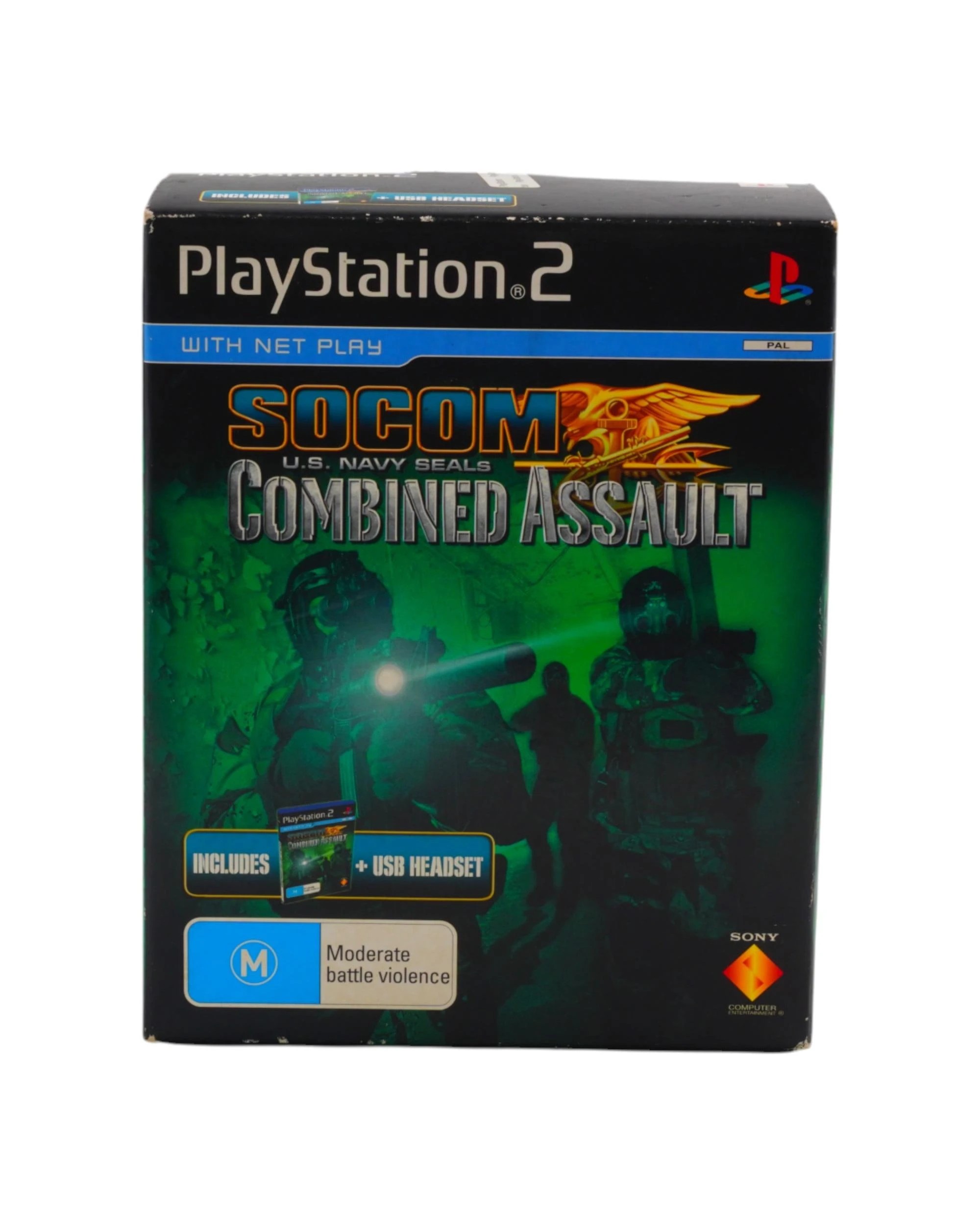 2 Socom US Navy Seals Combined Assault Big Box - PS2 - New, 2 of 8