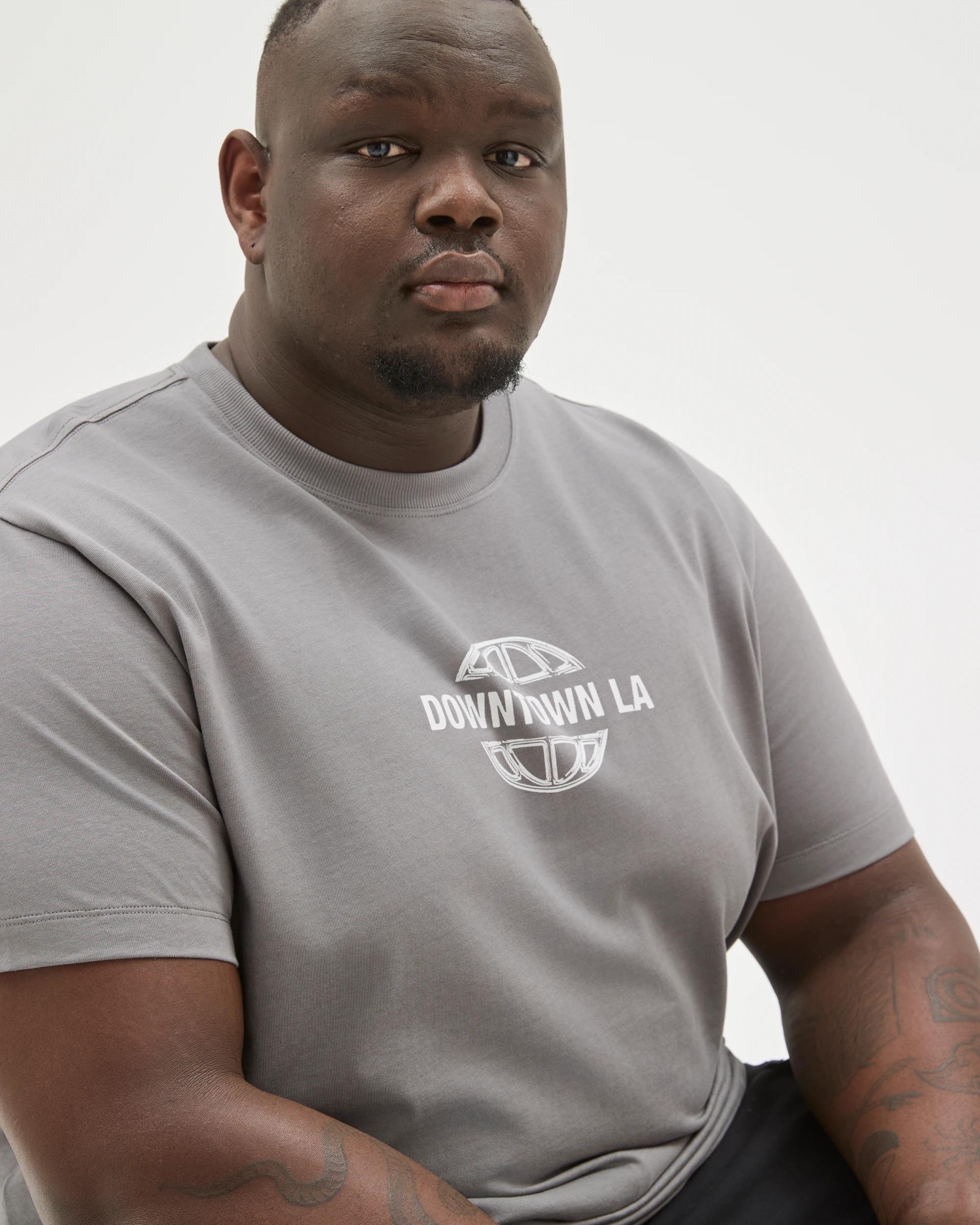 4 Target Man Plus Size Australian Cotton Heavyweight Relaxed Clear Vision T-Shirt GREY GARGOYLE, 4 of 6
