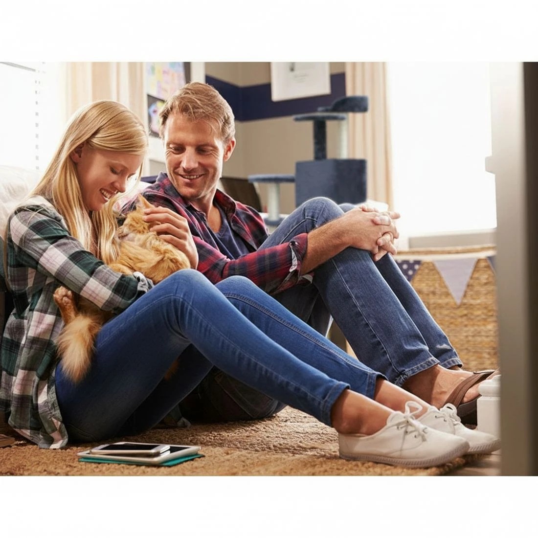 6 i.Pet Cat Tree 134cm Tower Scratching Post Scratcher Wood Condo House Bed - Grey, 6 of 7