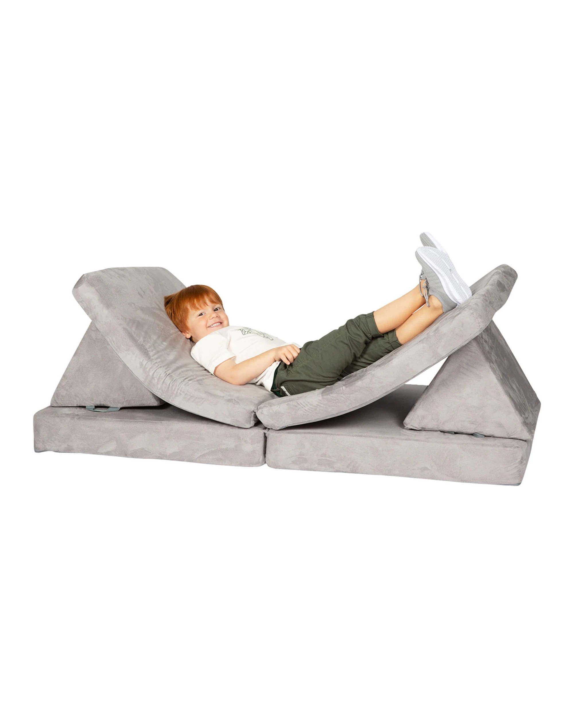 4 Huddle Kids Modular Play Foam Couch - Grey, 4 of 9