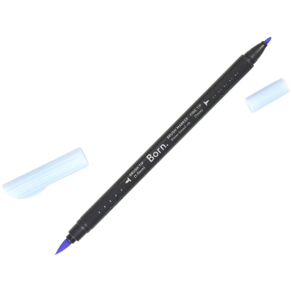 3 Born Professional Brush Dual-Tip Marker Pastel Blue 533, 3 of 4