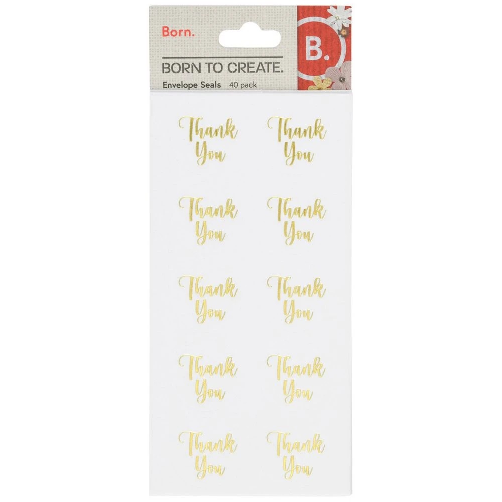 1 Born Thank You Envelope Seals 40 Pack, 1 of 2