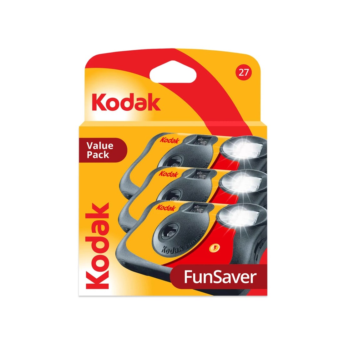 1 3 Pack Kodak Fun Saver Single Use Cameras - Yellow, 1 of 8