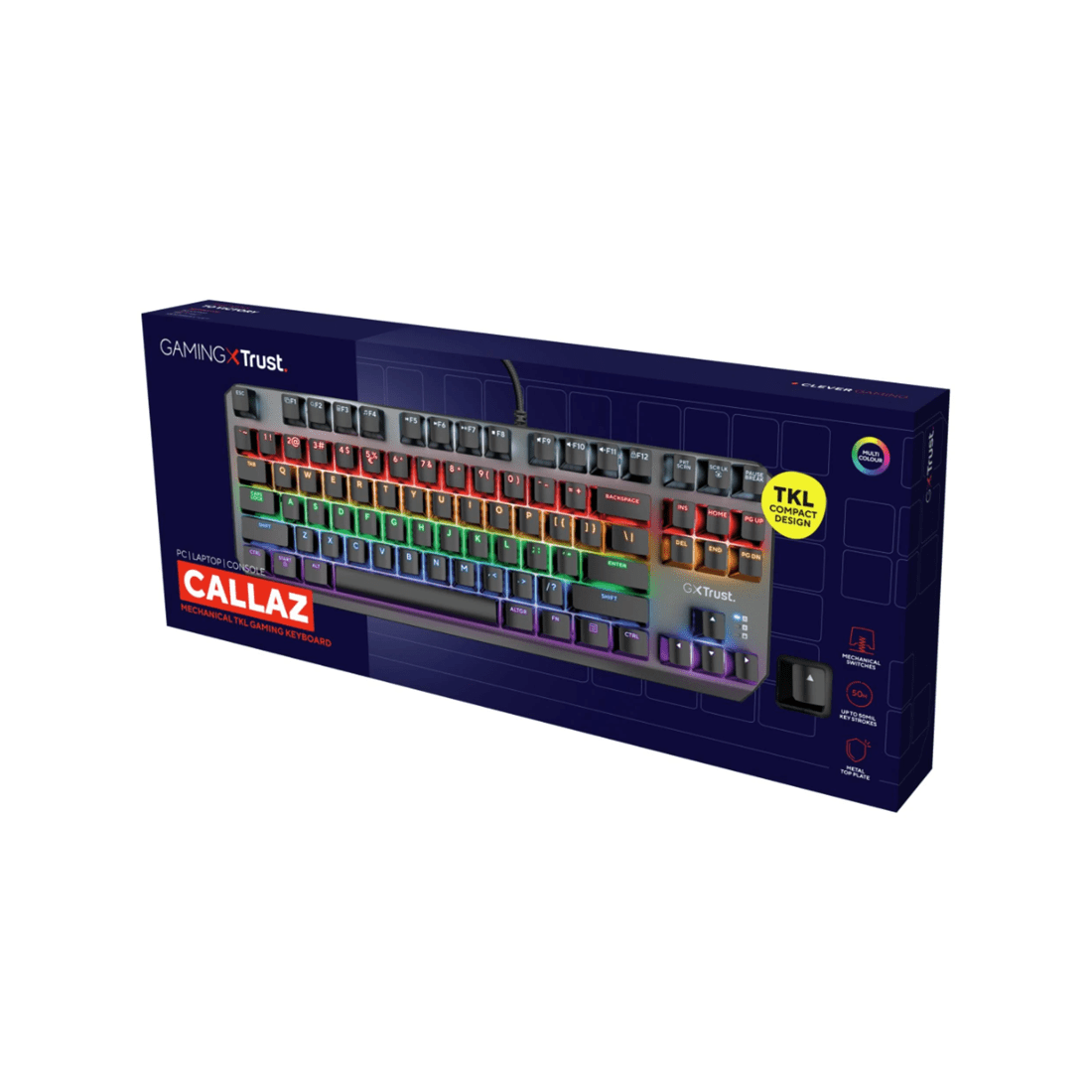 6 Trust International Trust GXT834 Callaz TKL Wired RGB Gaming Keyboard - Black, 6 of 6