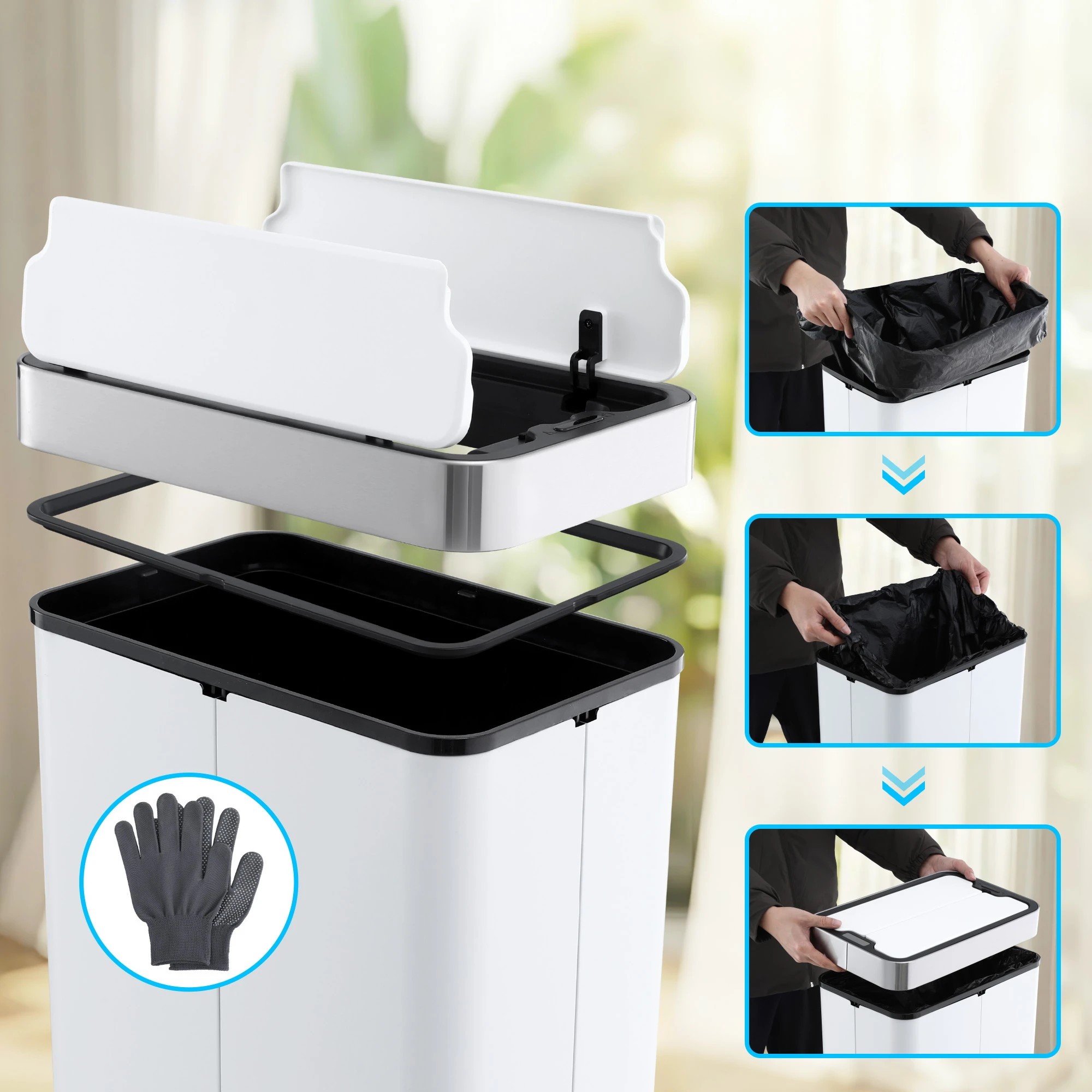 4 Devanti Rubbish Bin 70L Automatic Sensor Kitchen Bin, 4 of 7