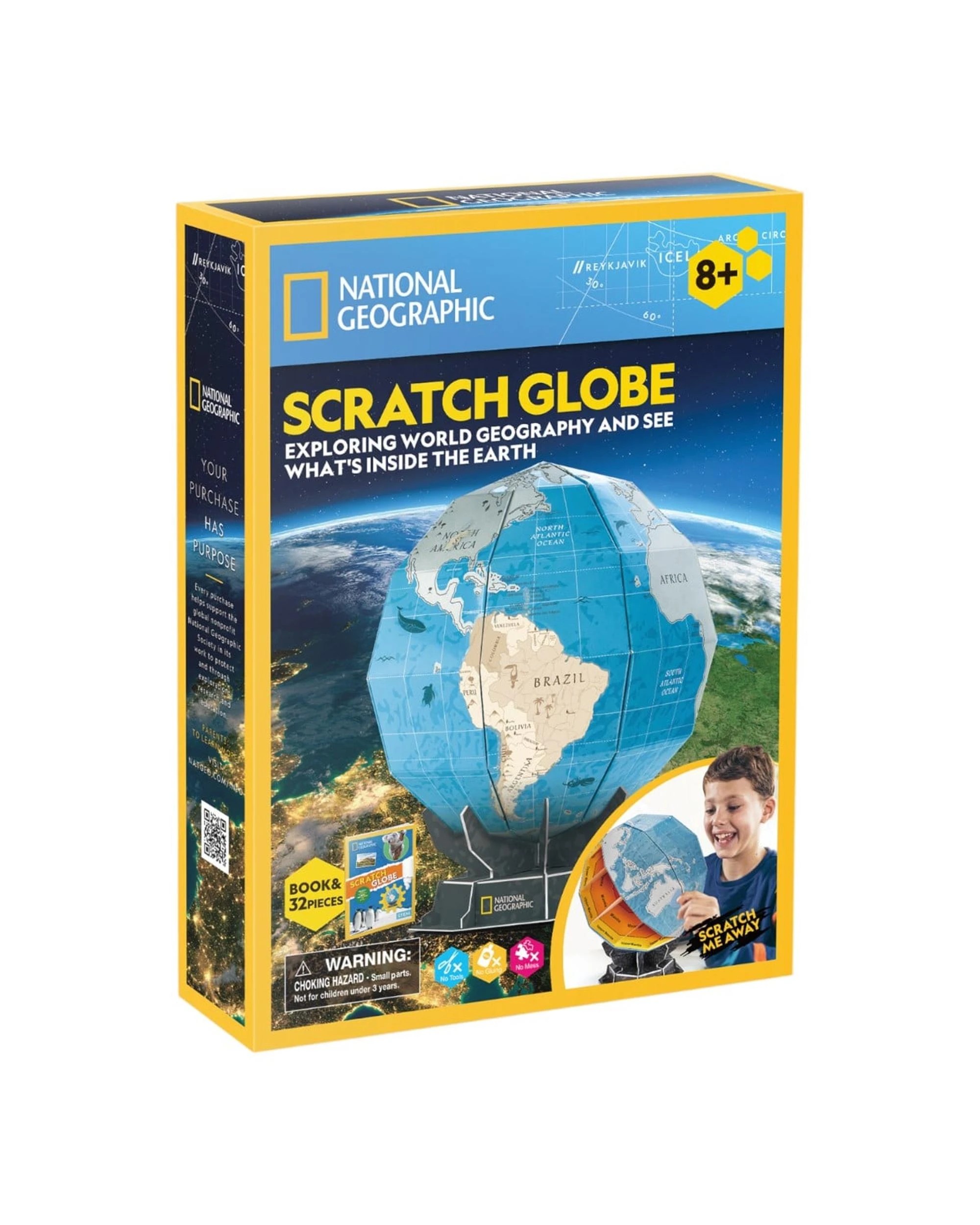 CubicFun National Geographic Scratch Globe 32 Piece 3D Model Kit - Kmart