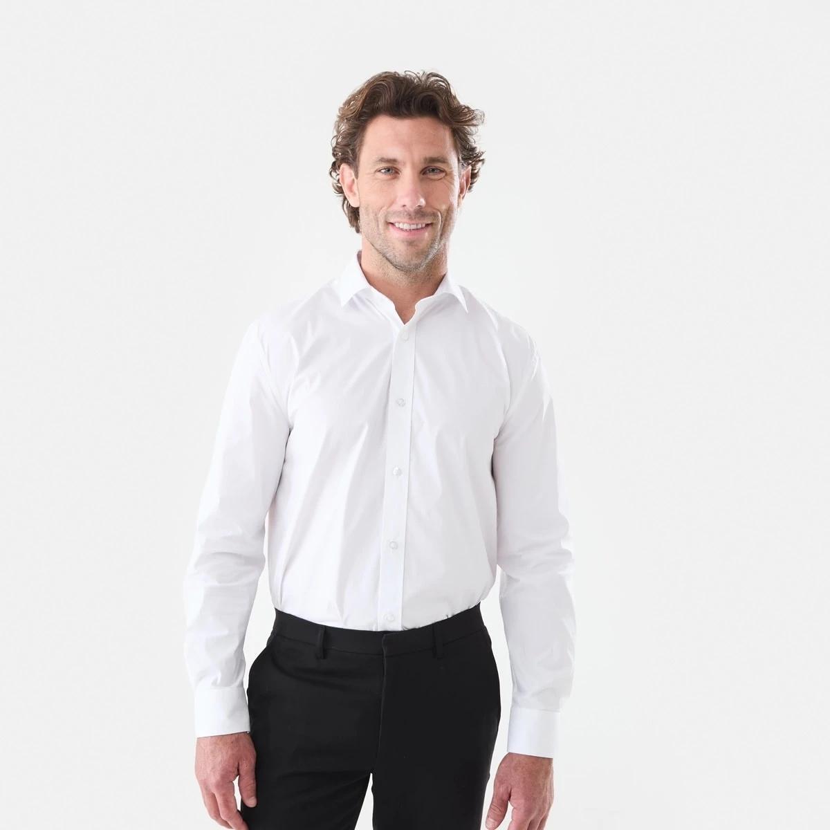 1 Workwear Long Sleeve Business Shirt White, 1 of 6