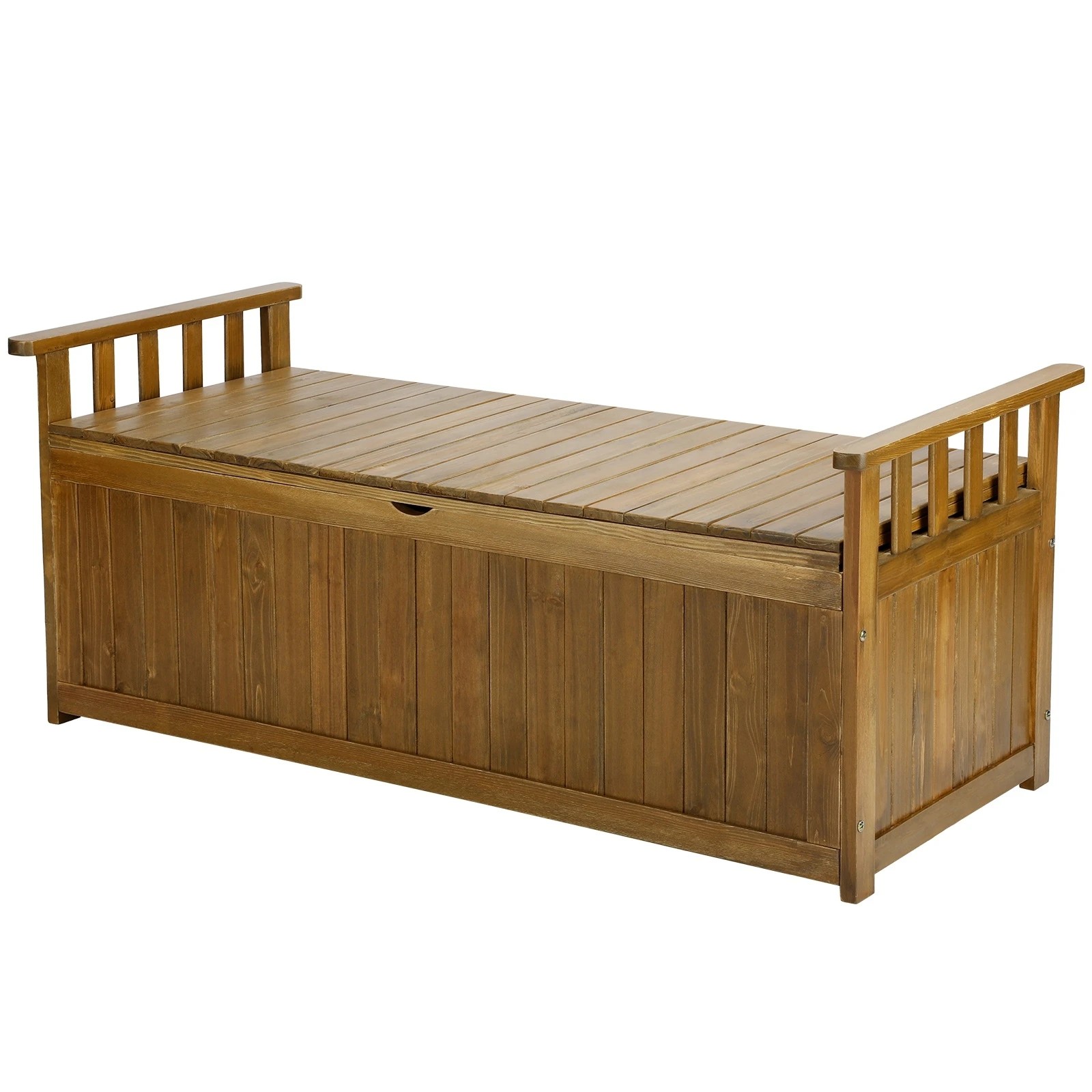 1 Livsip Outdoor Storage Box Garden Bench Wooden Container Chest Toy Cabinet XL - Natural, 1 of 7