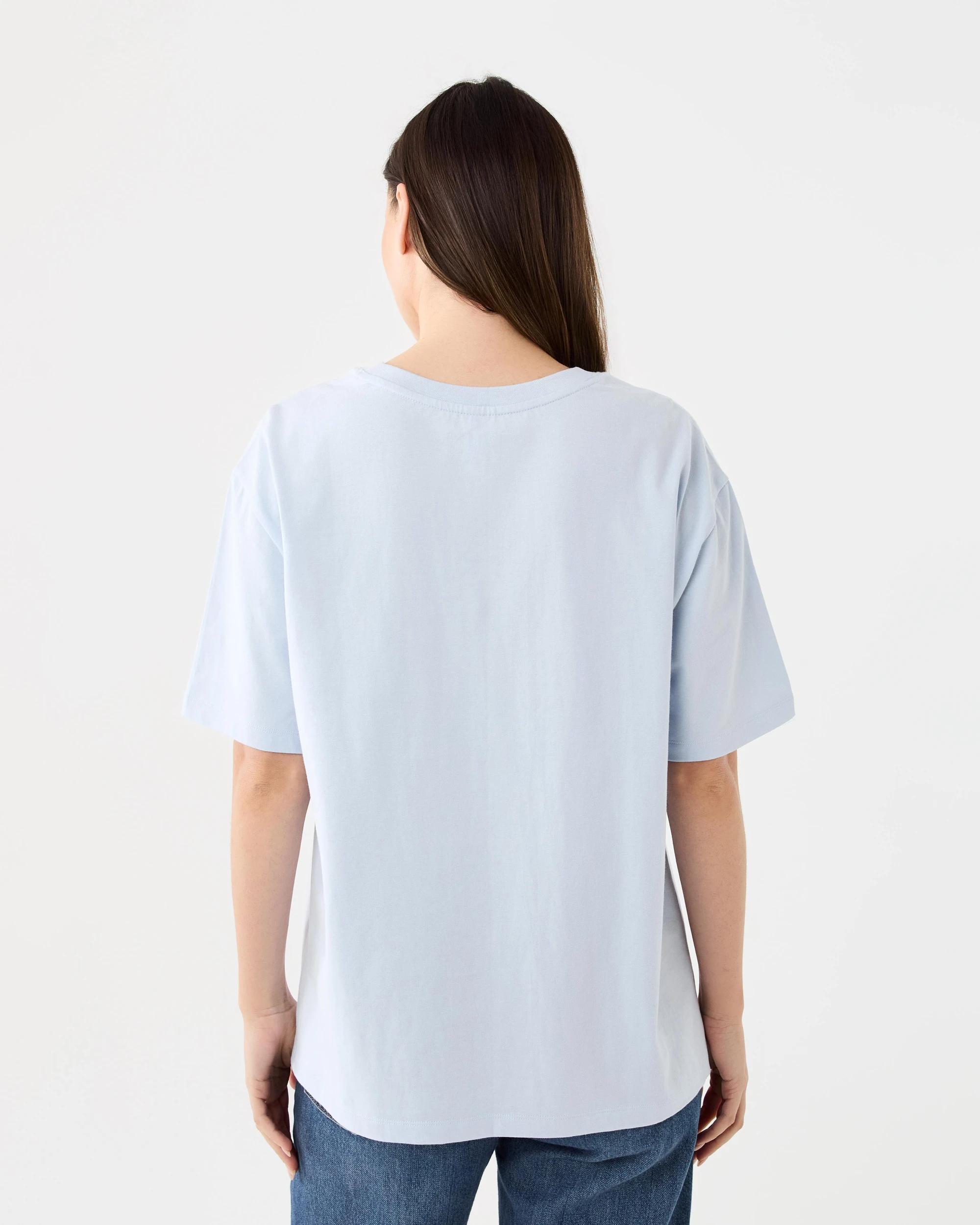 3 Short Sleeve Oversized Boyfriend T-shirt Powd Blue, 3 of 5