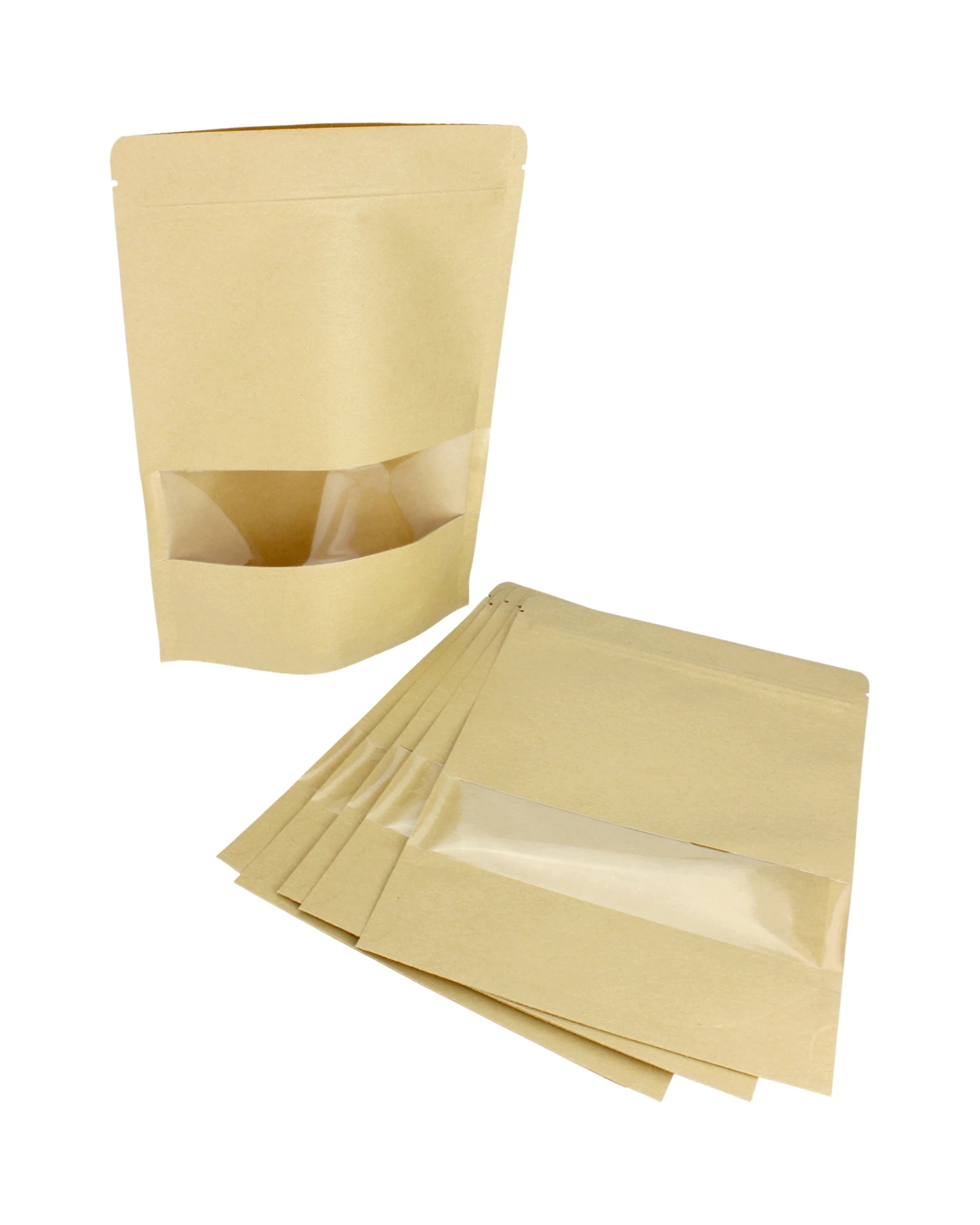 1 Made 2 Party Paper Resealable Bags with Windows 22cm Pack of 6 - Brown, 1 of 3