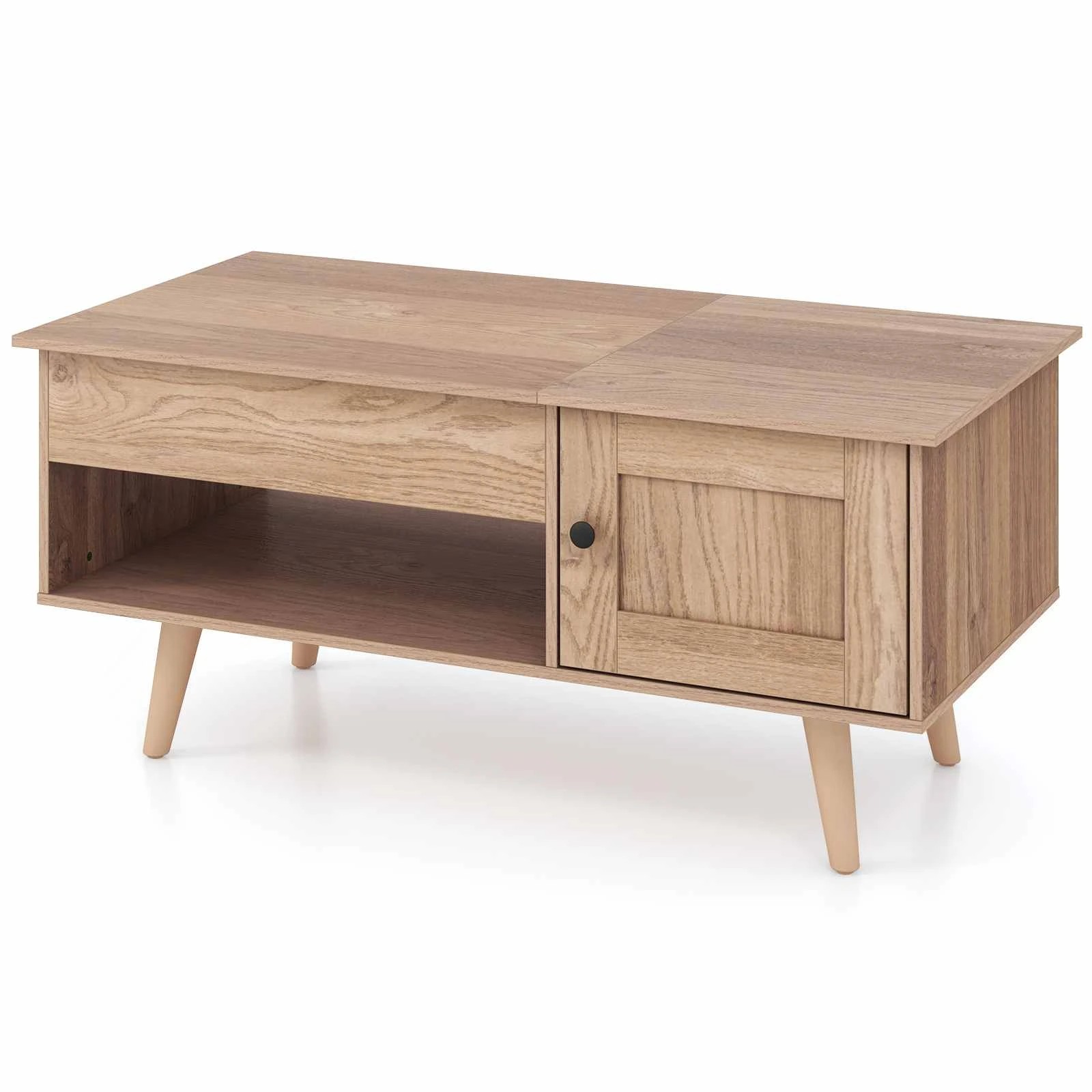 1 Costway Lift-Top Coffe Table Wooden Coffee Table Hidden Storage Cabinet, 1 of 5