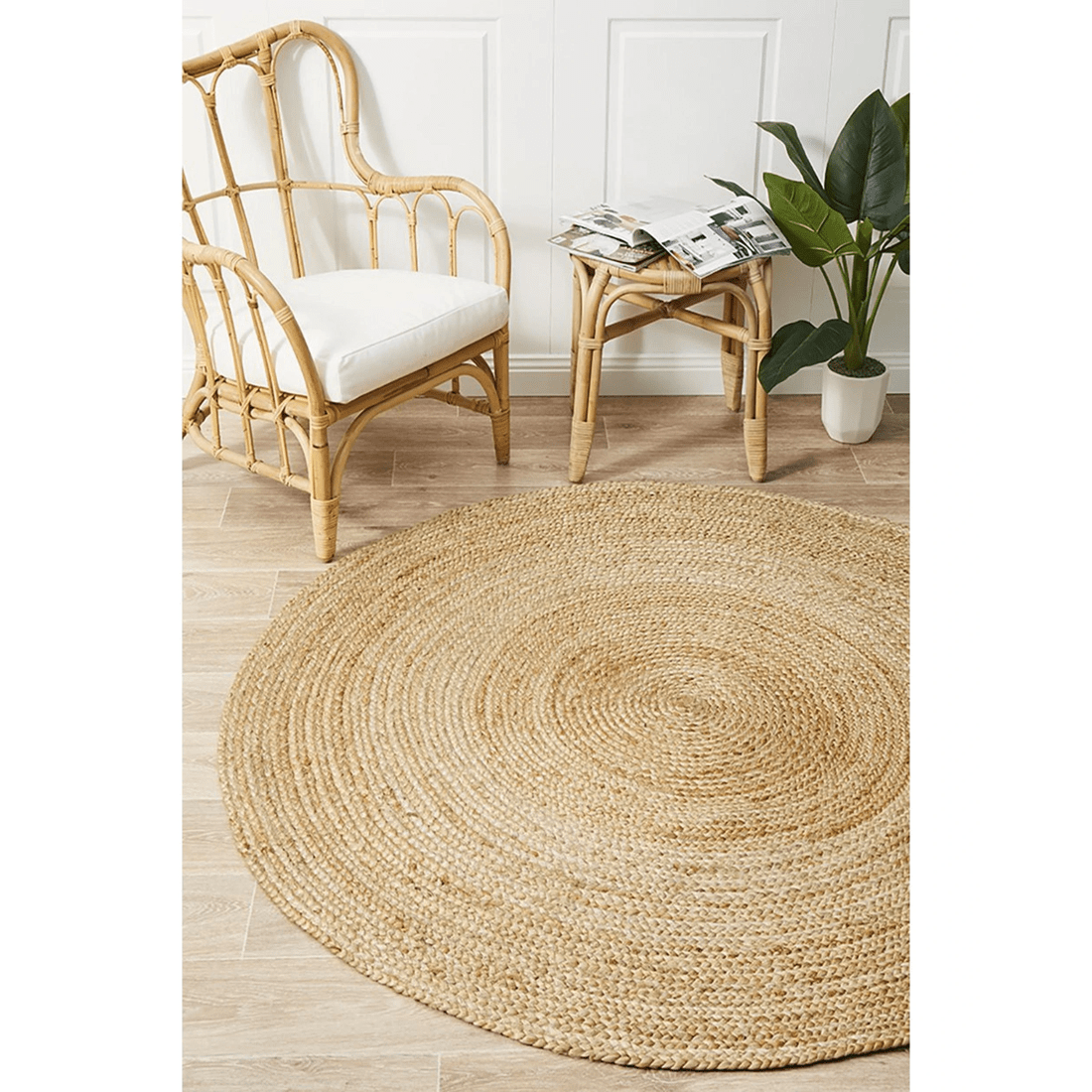 2 Rug Culture Atrium Polo Round Jute Rug, Natural Beige - Beige, 2 of 6