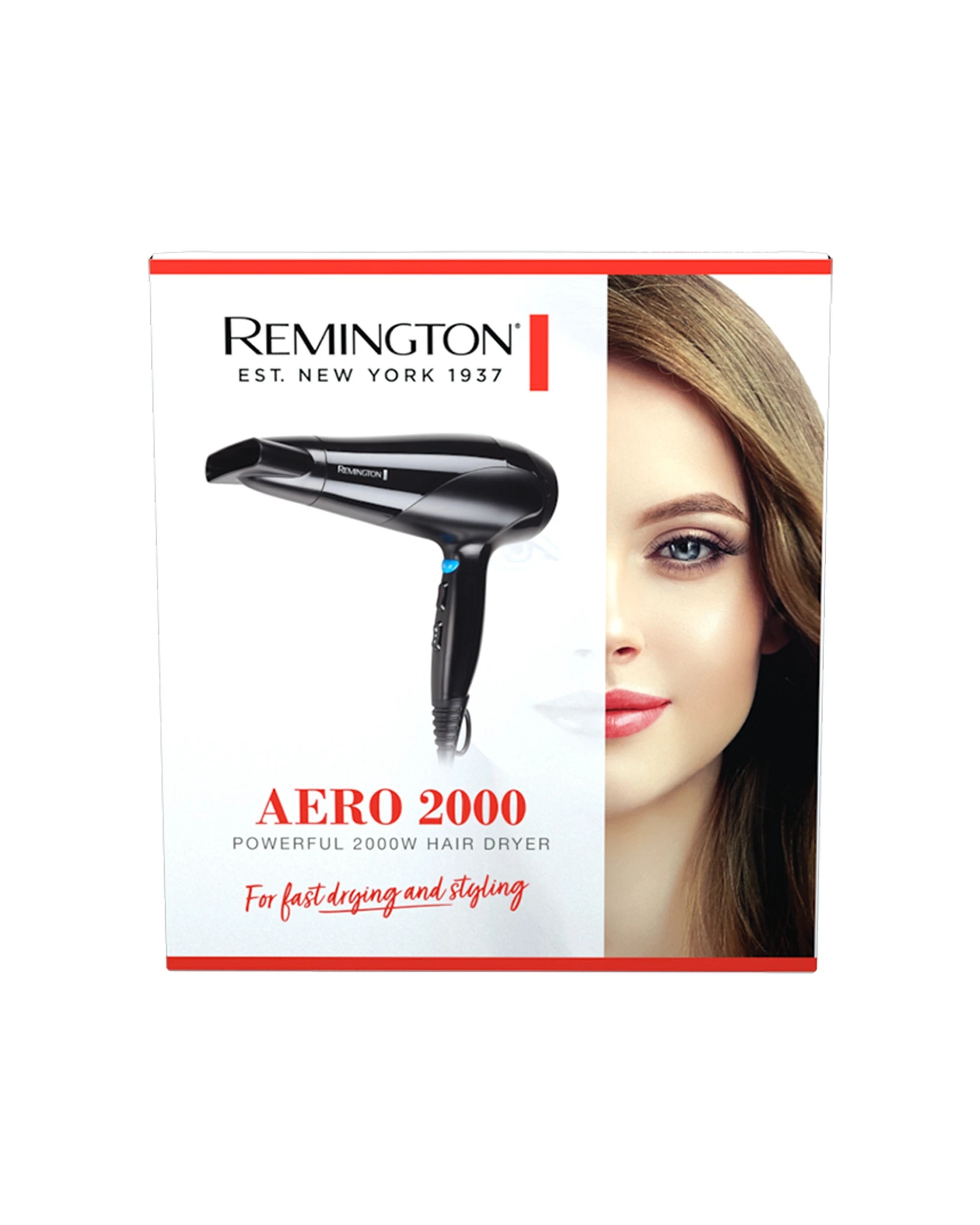 2 Remington 2000W Aero Hair Dryer With Cool Shot And Concentrator For Fast Styling And Drying - Black, 2 of 6