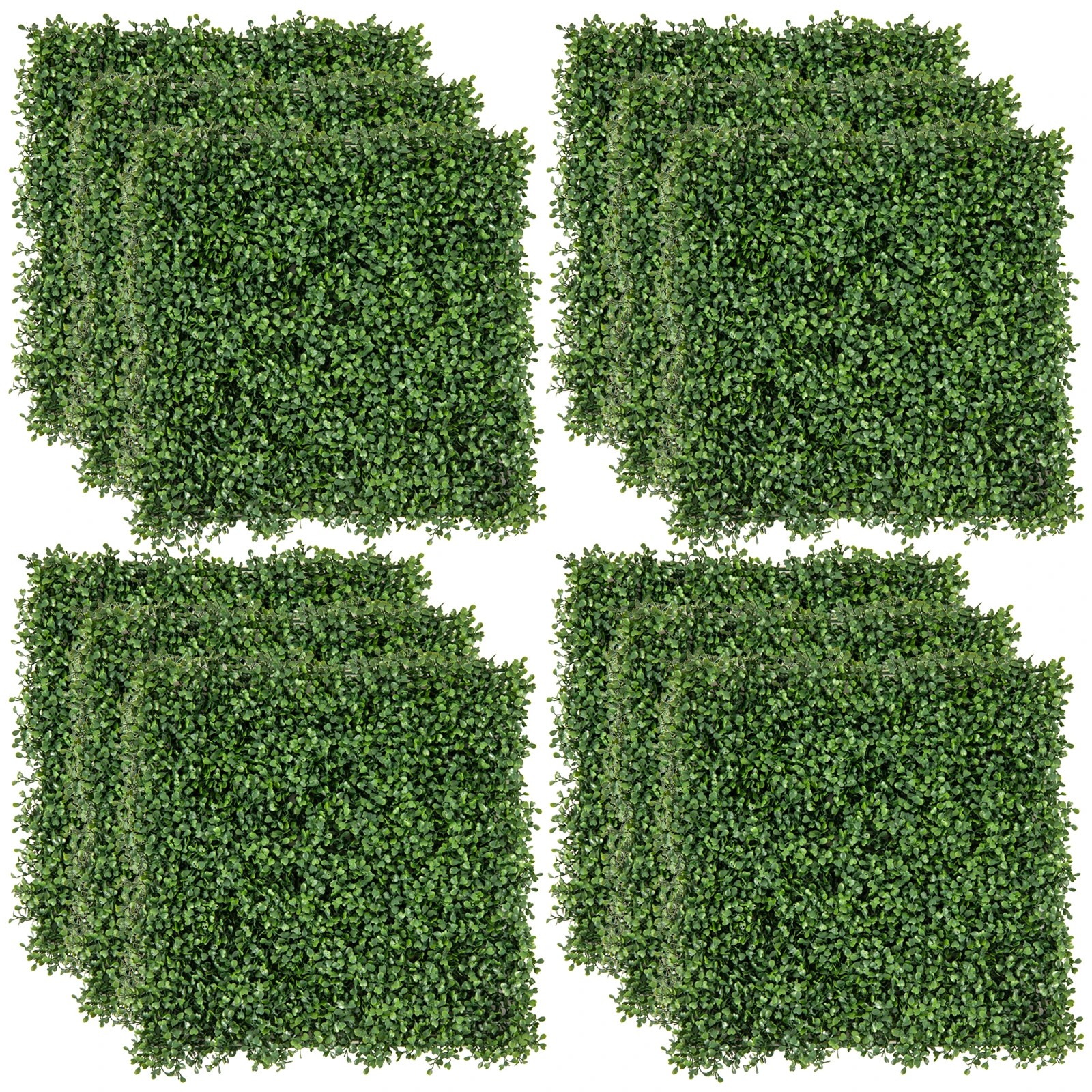 1 Costway 12PCS 50x50cm Artificial Grass Wall Panels Indoor Outdoor Faux Boxwood Decoration, 1 of 1