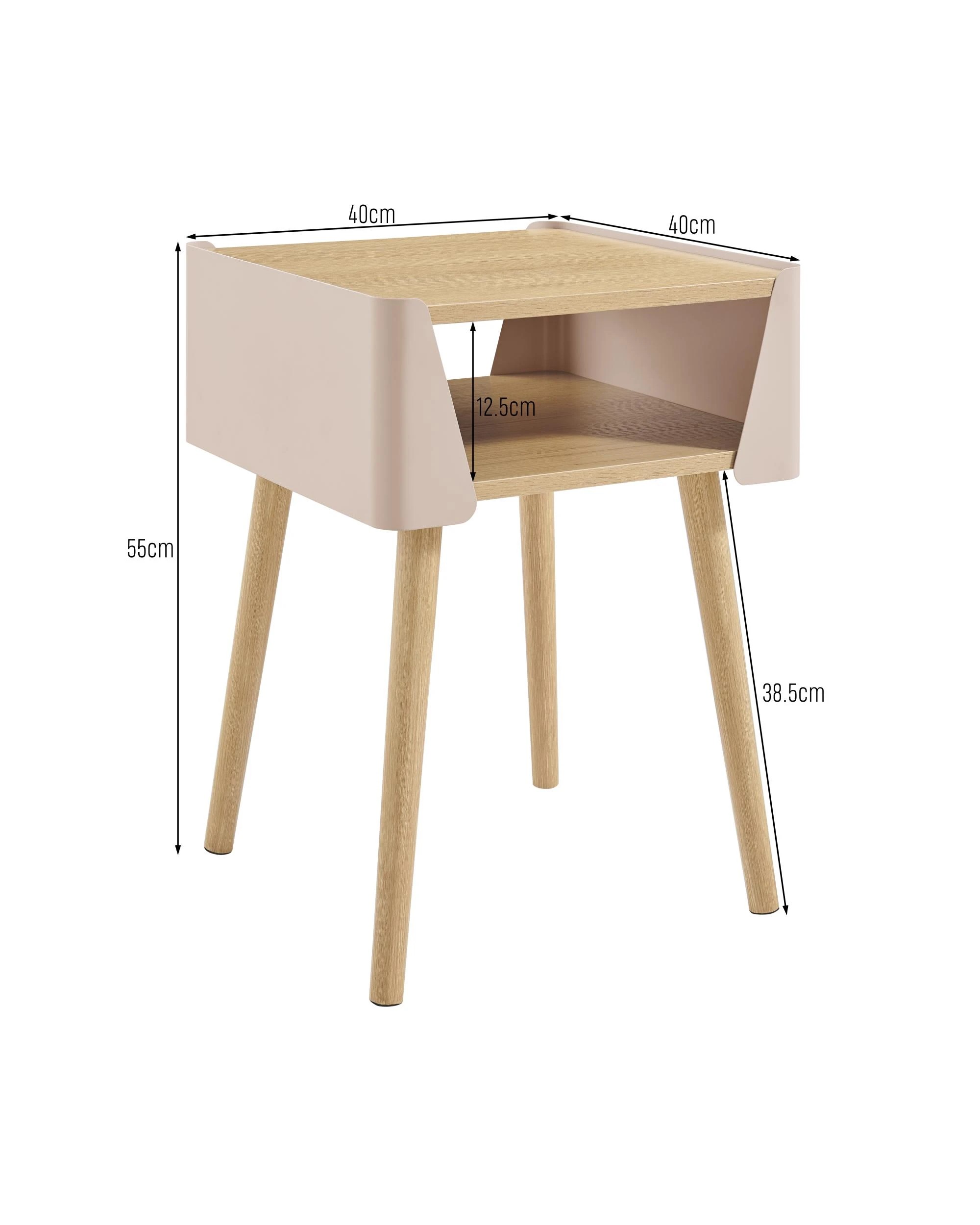 9 Kodu Side Table Bedside Shelf Square - Beige, 9 of 9