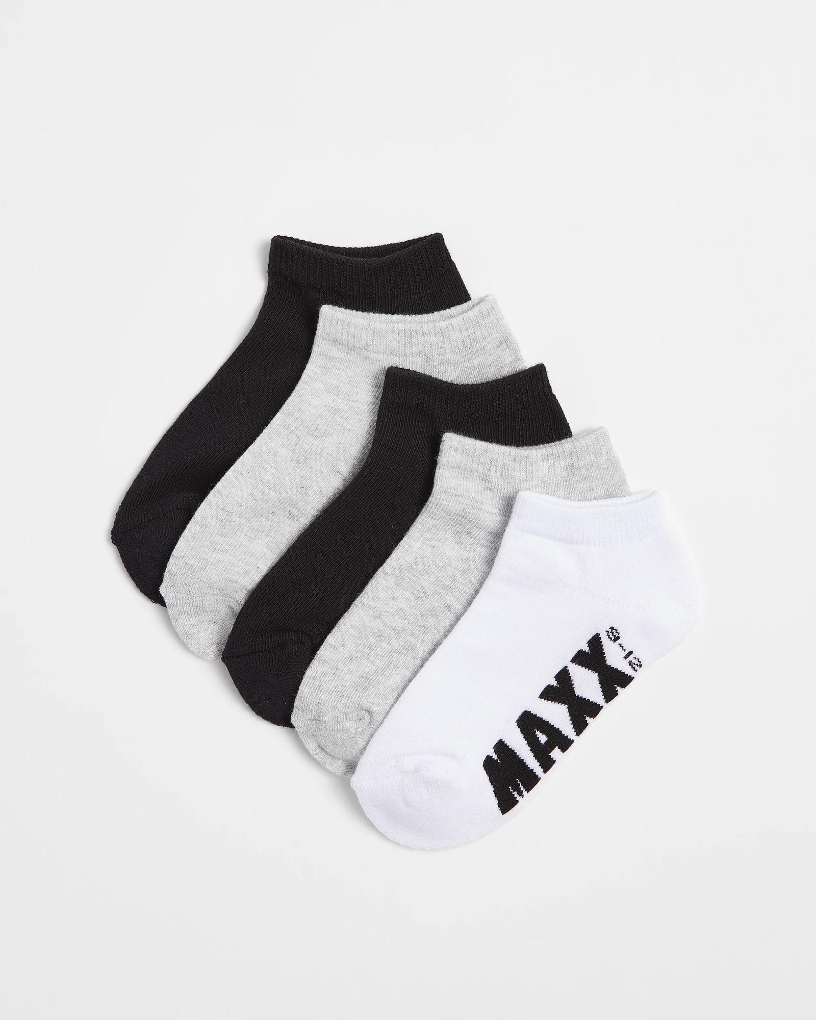1 Sport Low Cut Socks 5 Pack - Maxx BLACK/WHITE/GREY, 1 of 3
