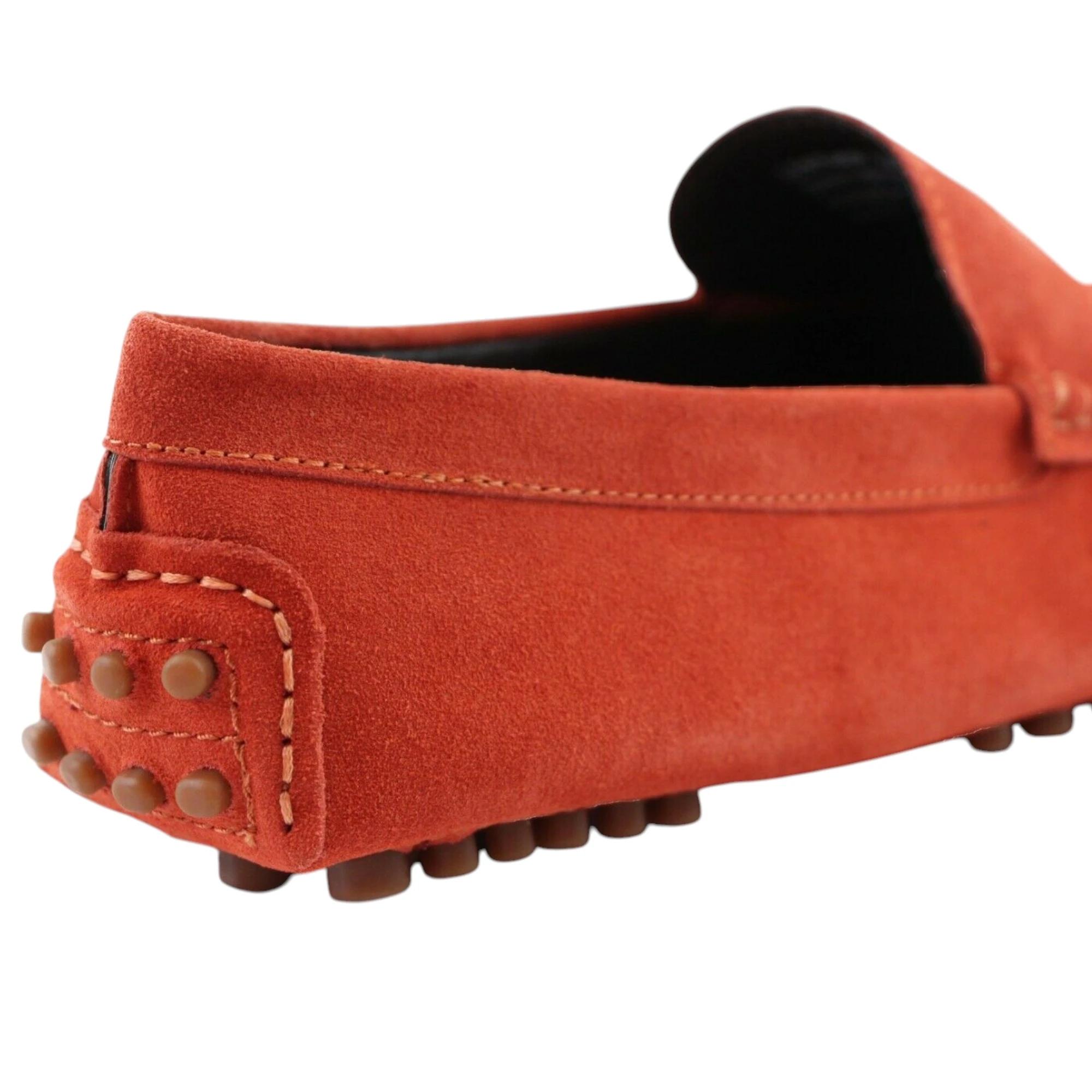 4 Zasel Mens Summer Boat Shoes Suede Casual Slip On Deck Grip Loafers ORANGE, 4 of 5