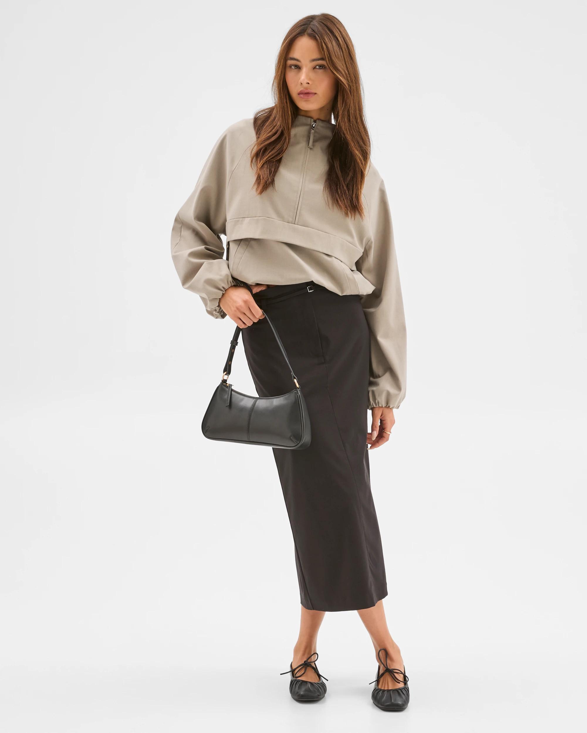 1 Lily Loves Column Midi Skirt BLACK, 1 of 6