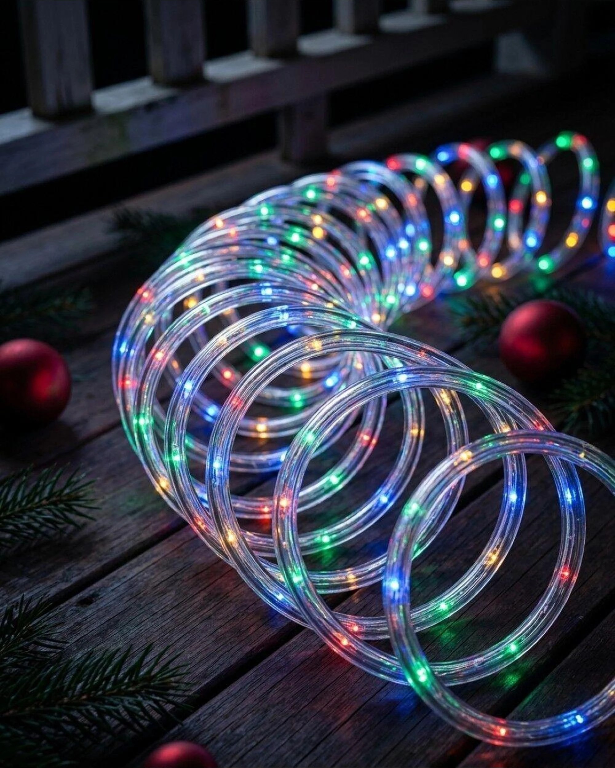 Christmas Warehouse 30m Outdoor Multi Colour LED Tube Rope Light - 8 ...
