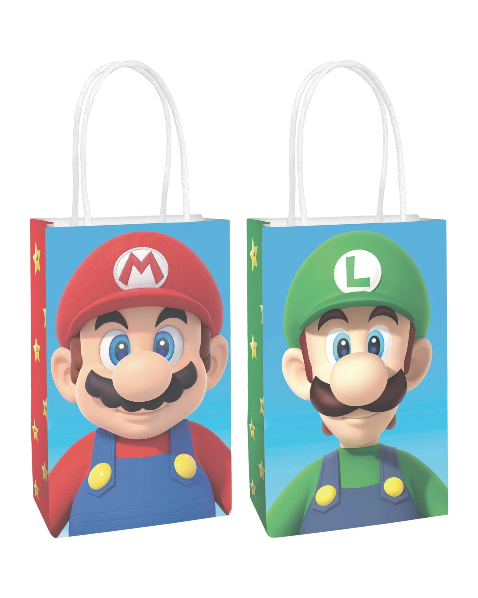 1 Amscan Super Mario Bros. Paper Gift Bags Pack of 8, 1 of 2