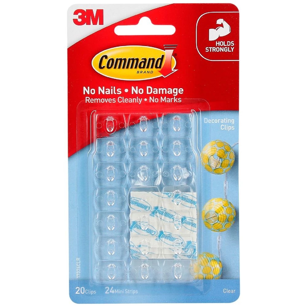1 3M Command Clear Decorating Clips With Clear Strips 20 Pack, 1 of 2
