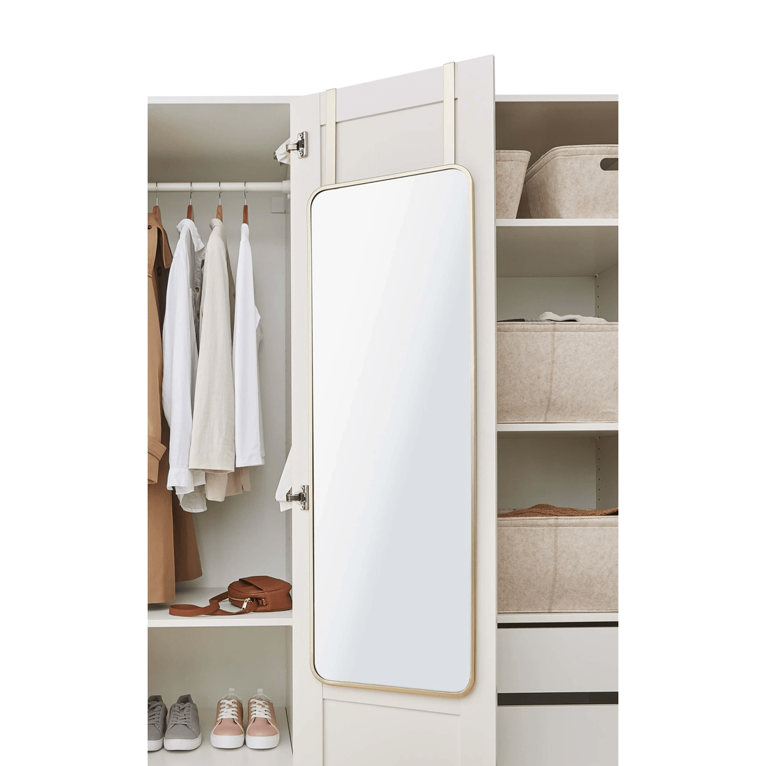 1 Over the Door Mirror - Gold Look, 1 of 6