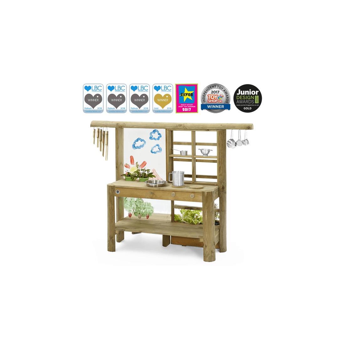 2 Plum Play Au Mud Pie Kitchen Outdoor Wooden Playset For Kids Ages 3 Years
 - Multi, 2 of 7