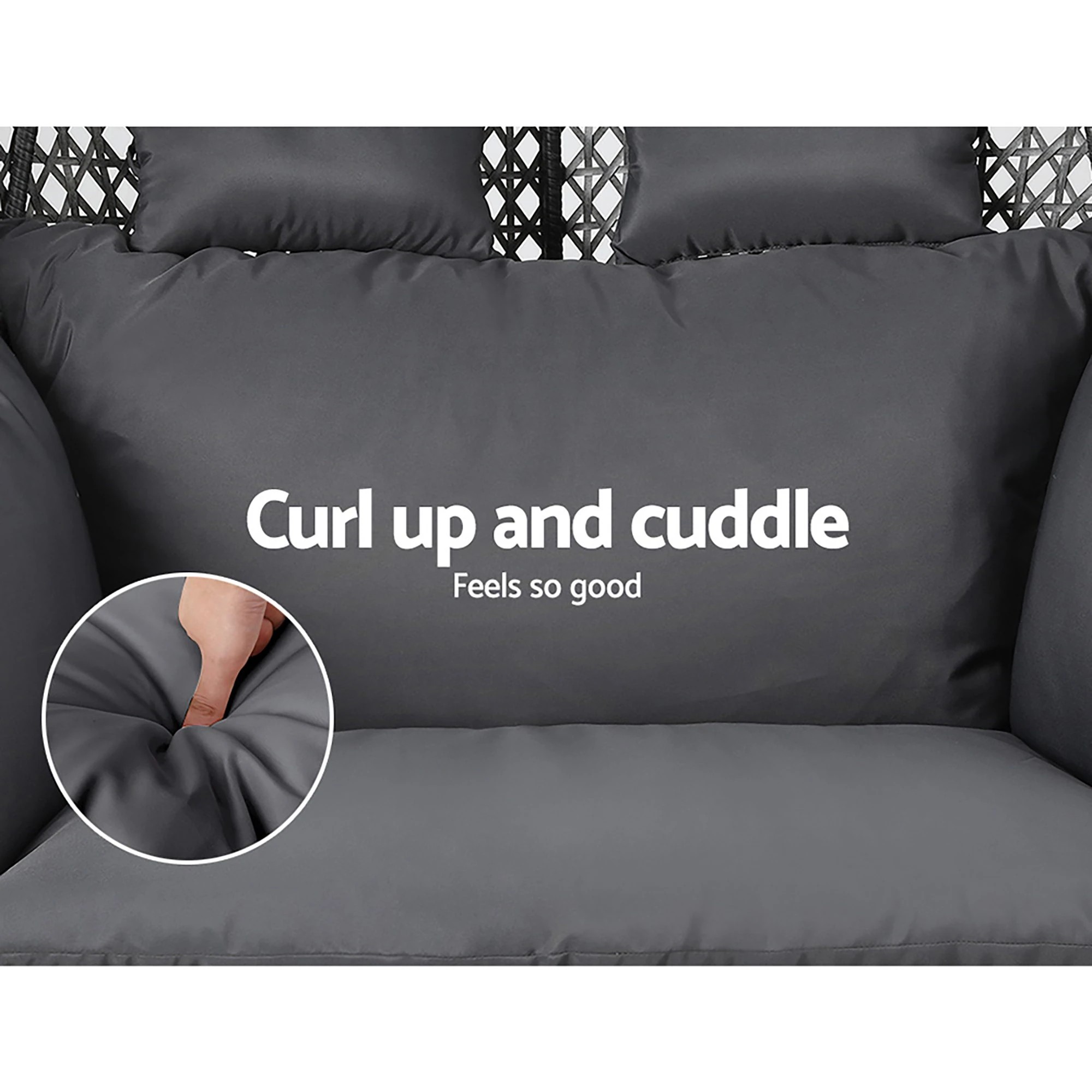 5 Gardeon Outdoor Swing Chair Hanging Rattan Patio Furniture Pod Stand Cushion 2 - Multi, 5 of 7