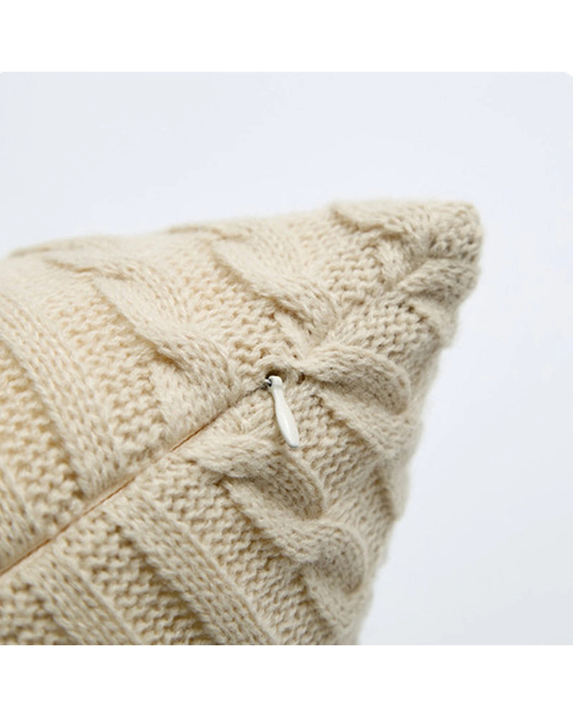 4 Cotton More Soft Acrylic Knitted Square Cushion Pillow Cover B - Beige, 4 of 4