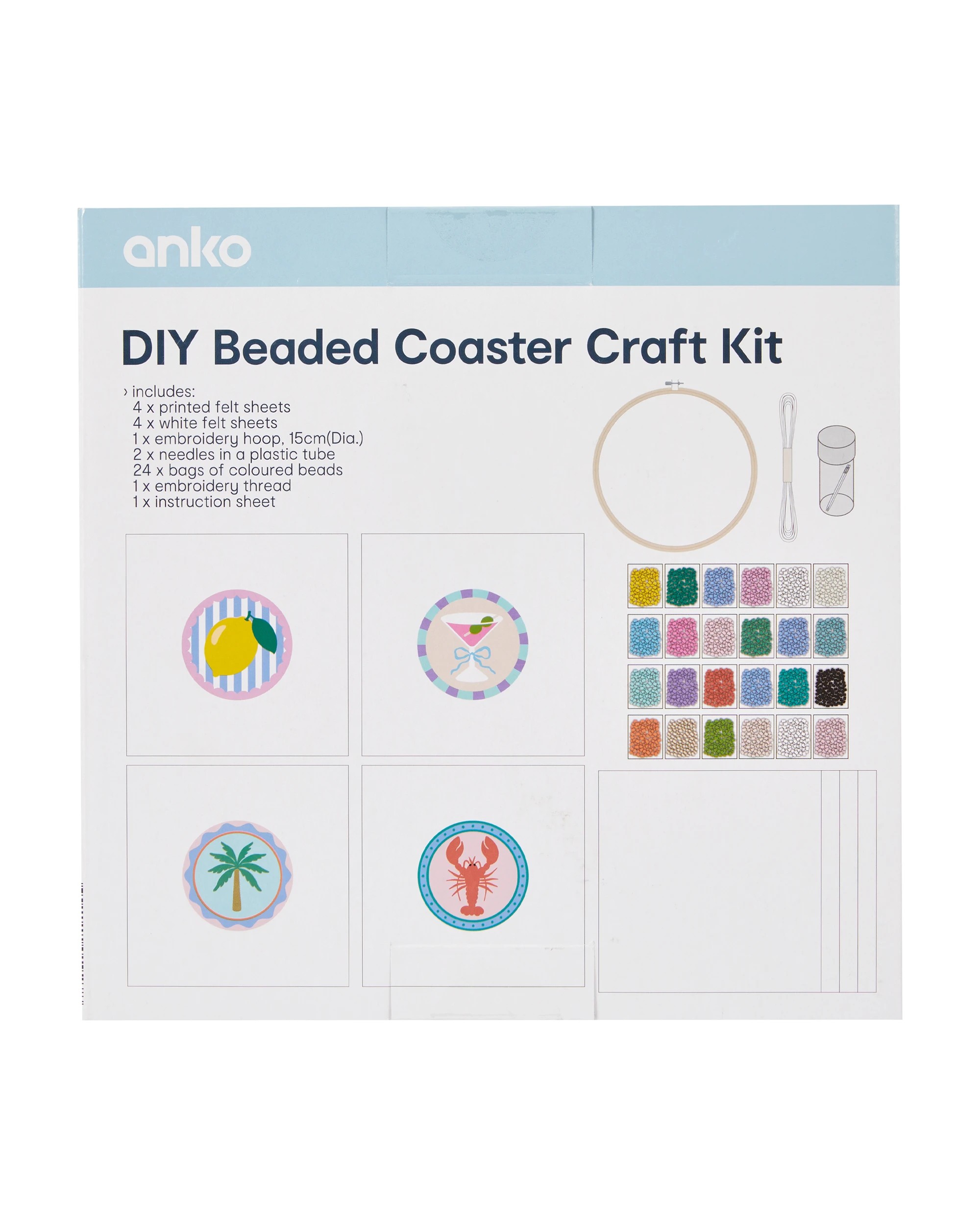 3 DIY Beaded Coaster Craft Kit, 3 of 3