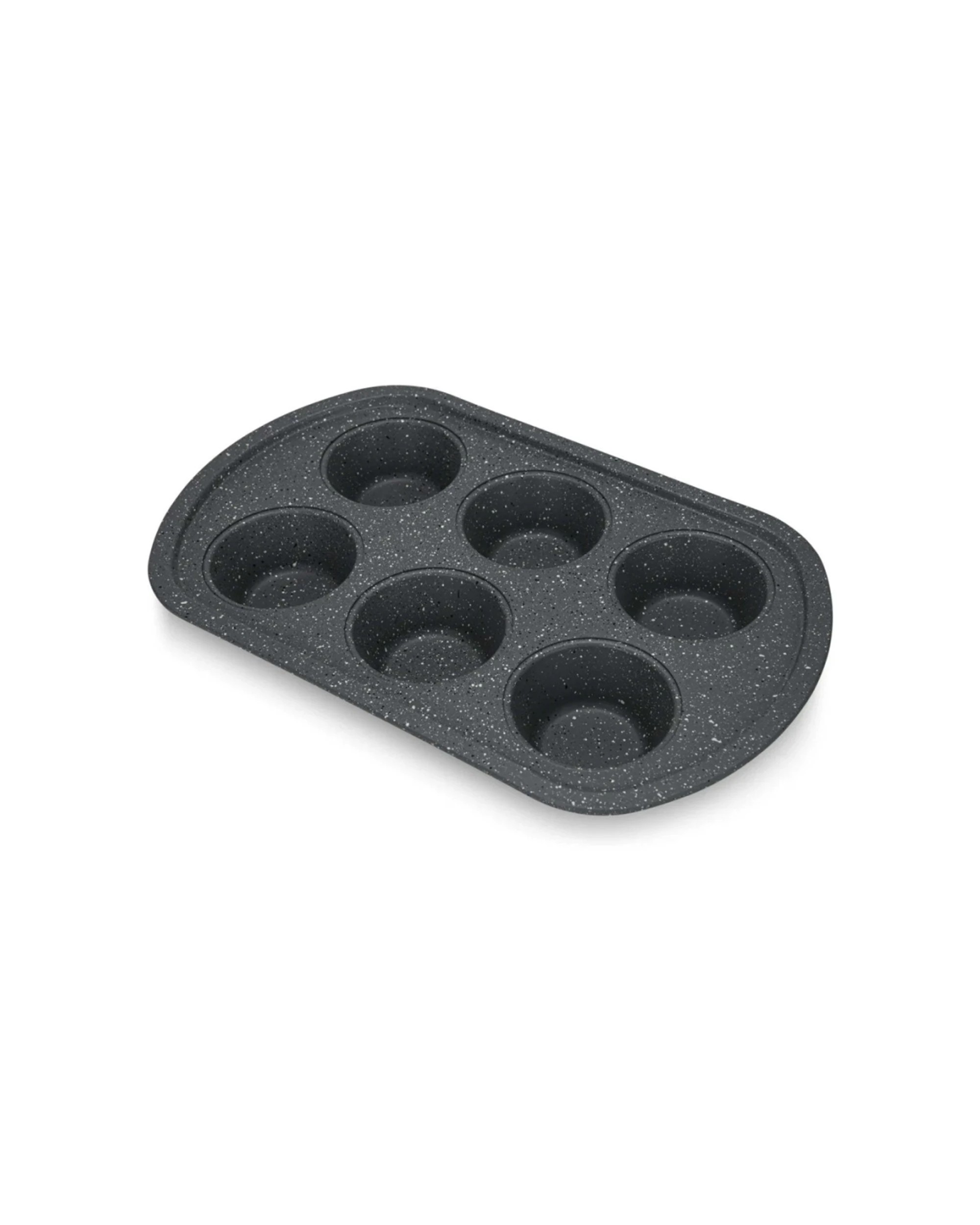 1 Fissman Carbon Steel Non-Stick 6 Cup Muffin Pan 32x20x3.5cm - Black, 1 of 4