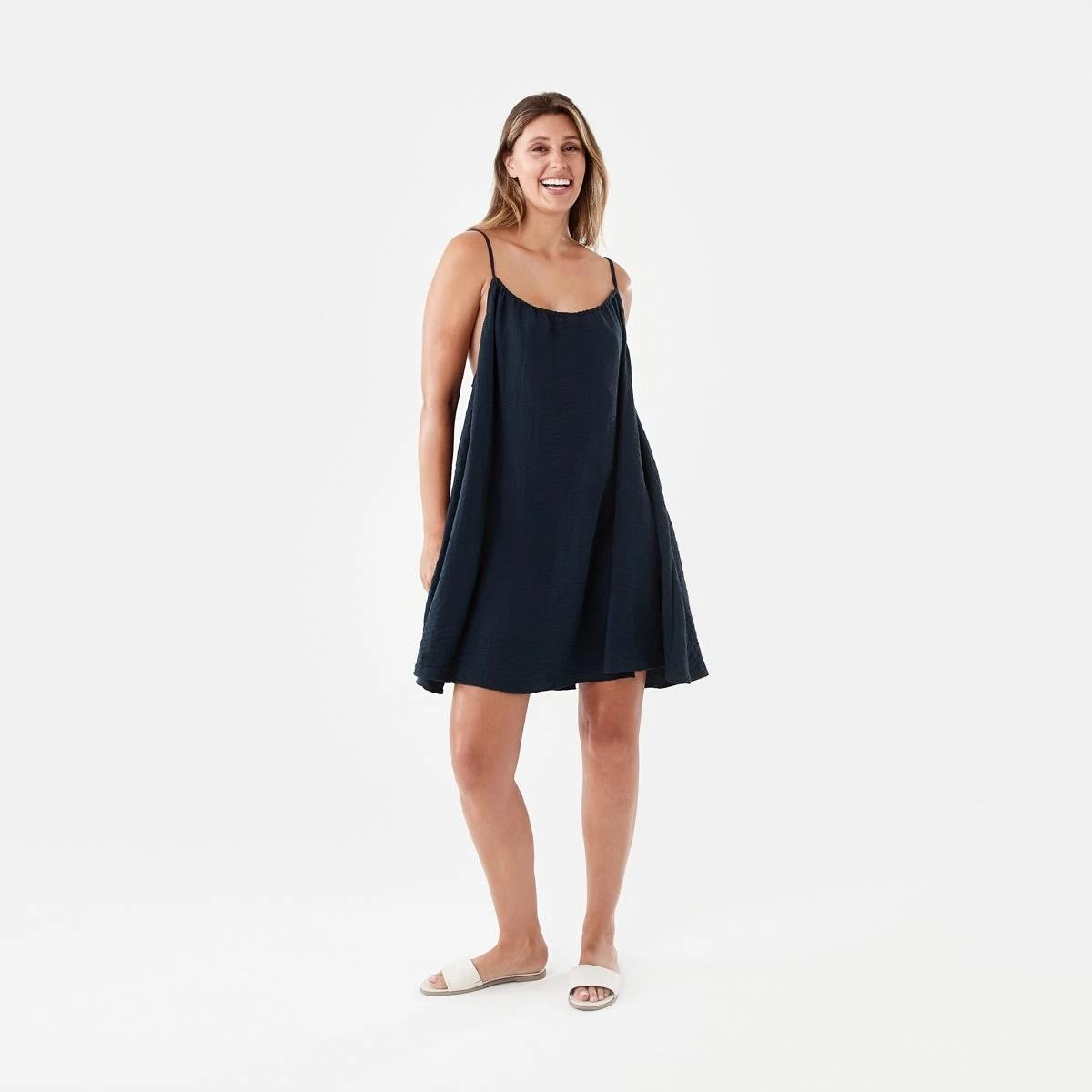 7 Sleeveless Textured Mini Dress Navy Blaze, 7 of 7