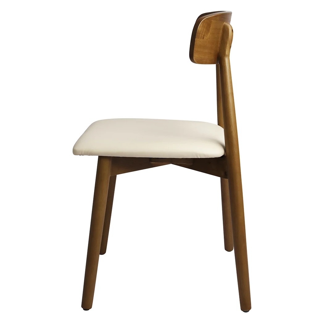3 Levede 8pcs Dining Chairs Solid Wood in Walnut Colour, 3 of 6