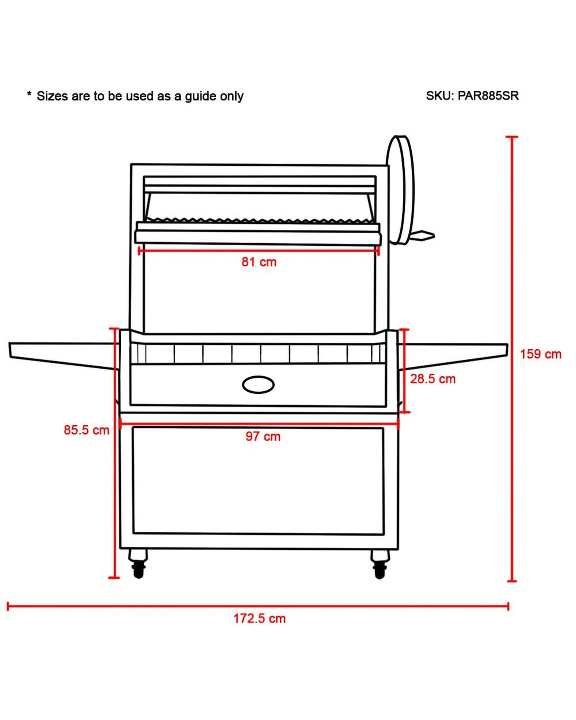 2 Flaming Coals Large Stainless Steel Parrilla BBQ with Rotisserie, 2 of 9
