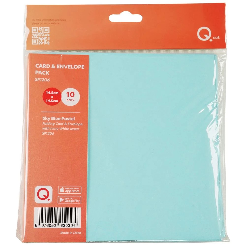 1 Qcut Folding Cards Set Pastel Sky Blue/Ivory, 1 of 3