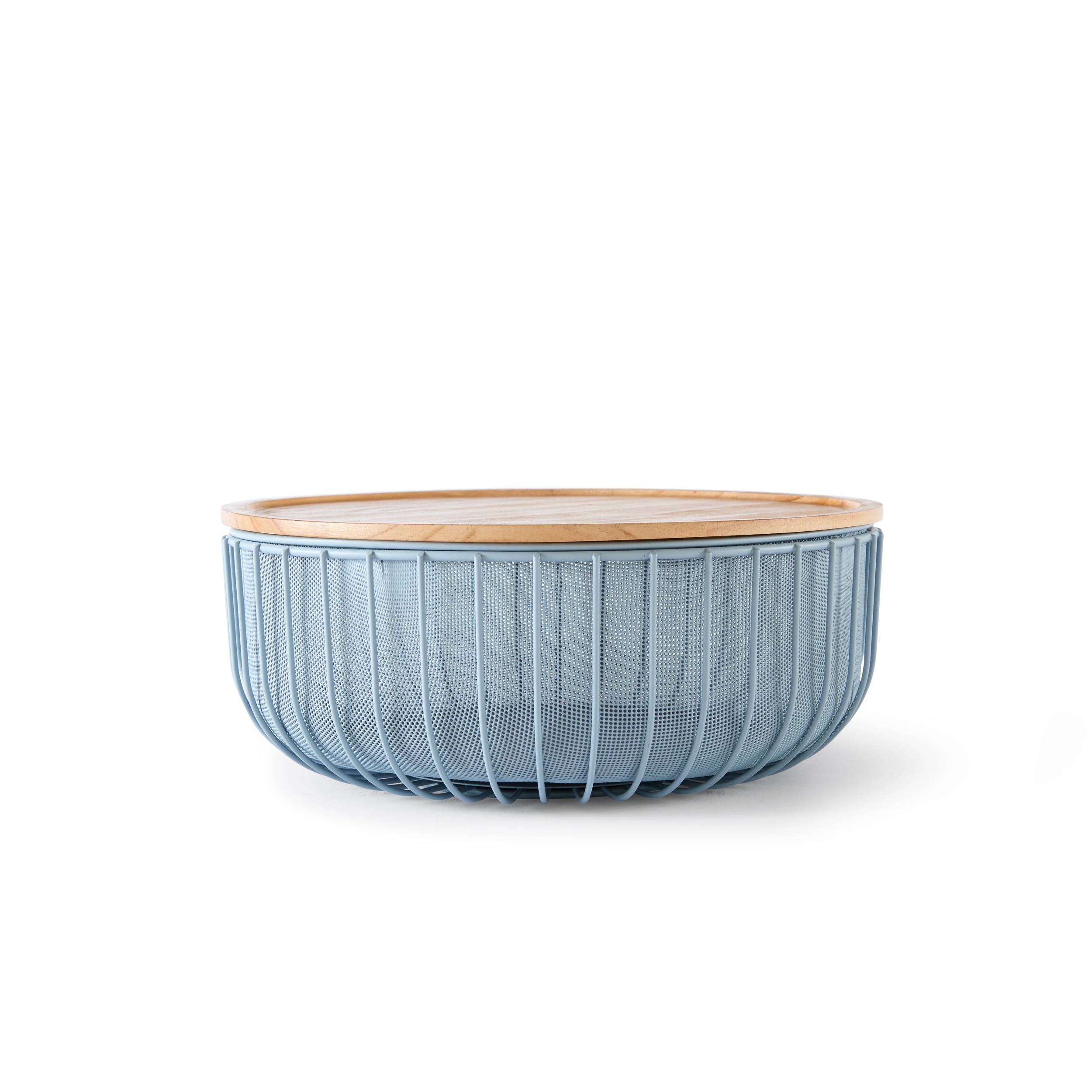 3 3 Piece Metal and Wood Fruit Bowl Set, 3 of 8