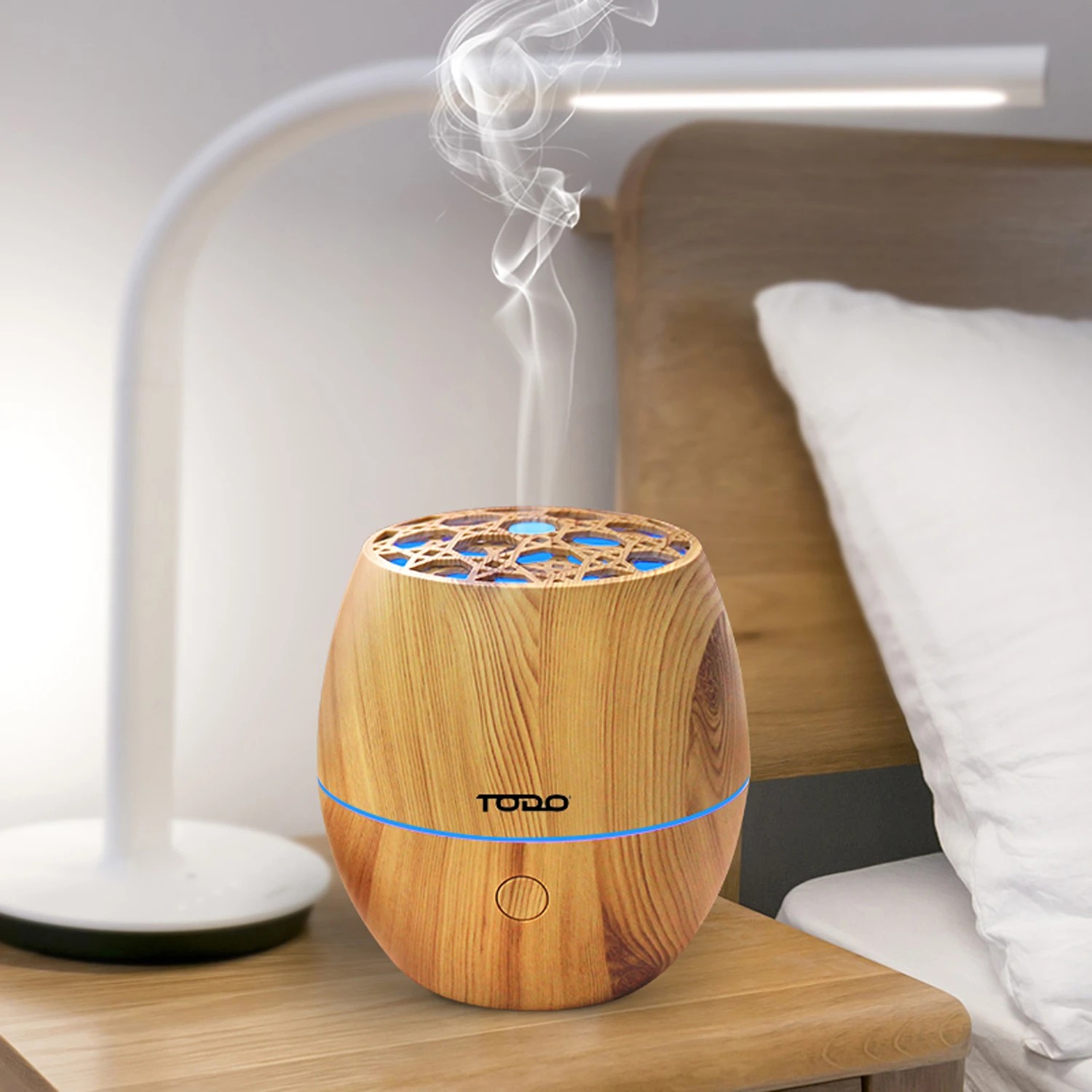 4 TODO 120ml Humidifier Aromatherapy Diffuser 7 Colour Led Ultrasonic Mist - Woodgrain, 4 of 9