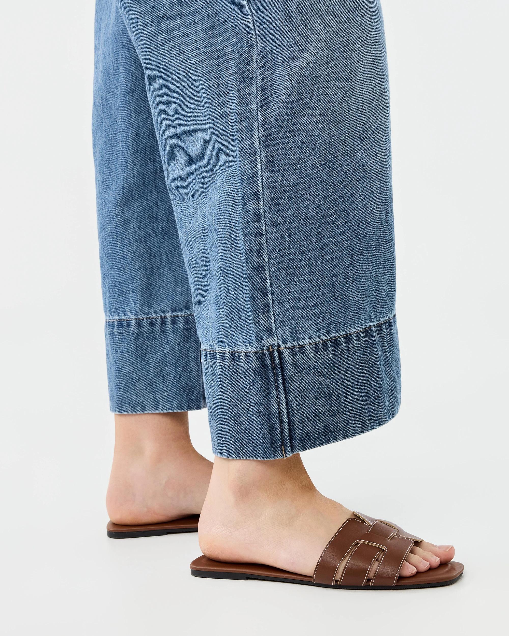 6 Wide Leg Cropped Jeans Mid Denim, 6 of 8