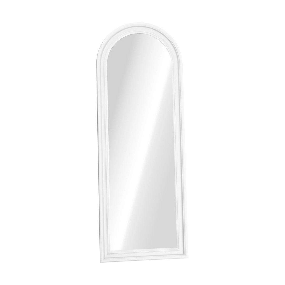 1 Oikiture Full Length Mirror Elegance Arch 165x60cm Wood Floor Mirrors - White, 1 of 10