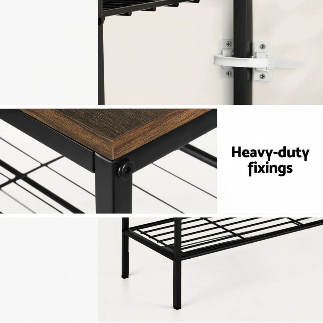 7 Artiss Shoe Rack 5-Tier 25 Pairs Entryway Closet Organizer Space Saving Sturdy Easy Assembly Bedside Table - Black, 7 of 8