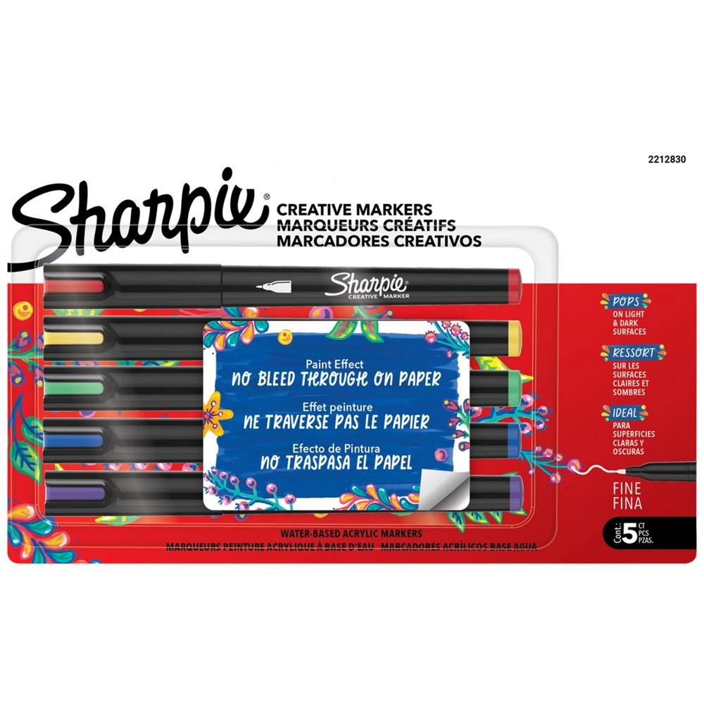 1 Sharpie Creative Acrylic Fine Markers Assorted 5 Pack, 1 of 1