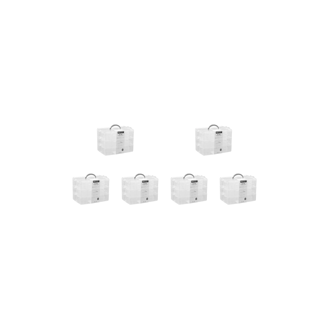 1 Boxsweden Nic-Nac 3-Tier Box 30-Compartment Container 25x18.5cm 6PK
 - plain, 1 of 5